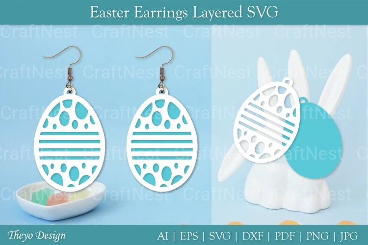 Easter Egg Earrings SVG Bundle
