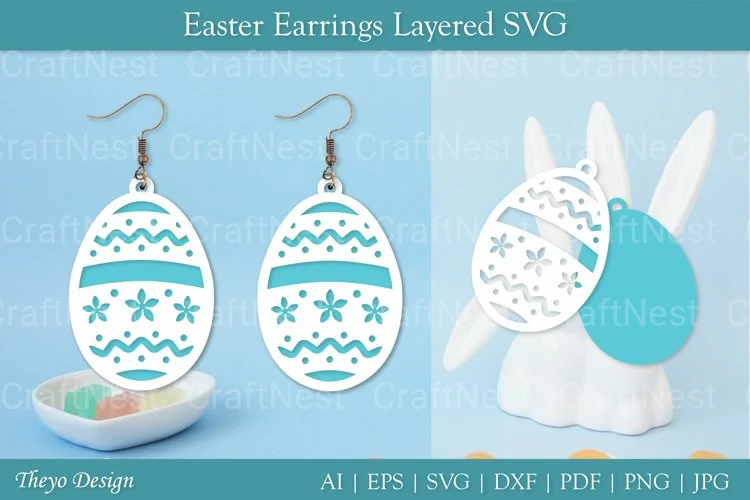 Easter Egg Earrings SVG Bundle