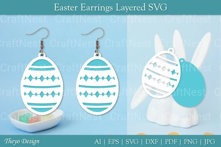 Easter Egg Earrings SVG Bundle