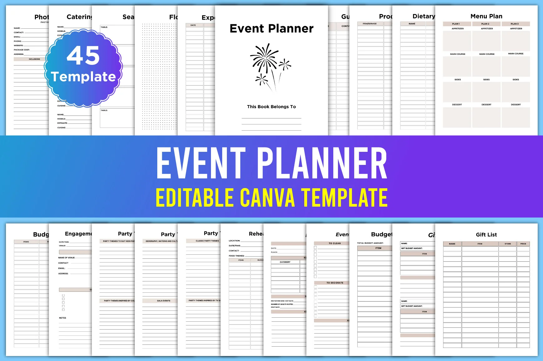 Editable Event Planner