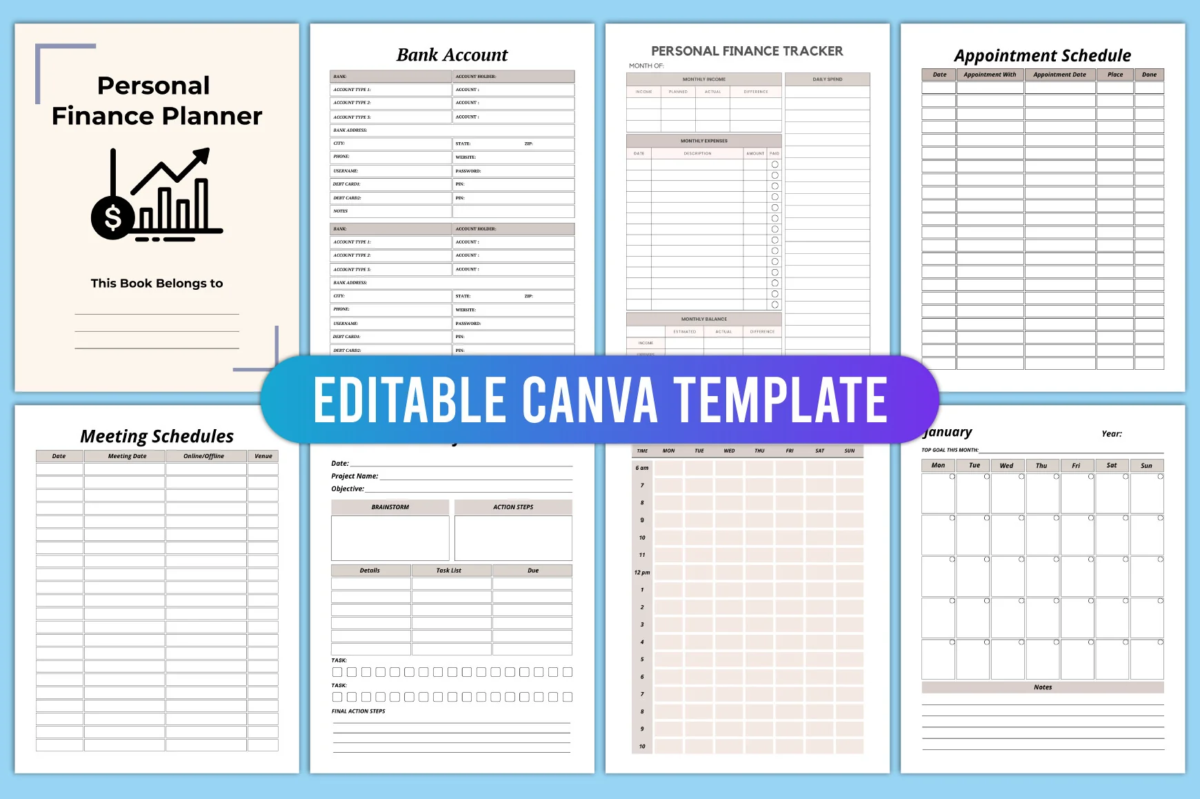 Editable Personal Finance Planner - Image 2