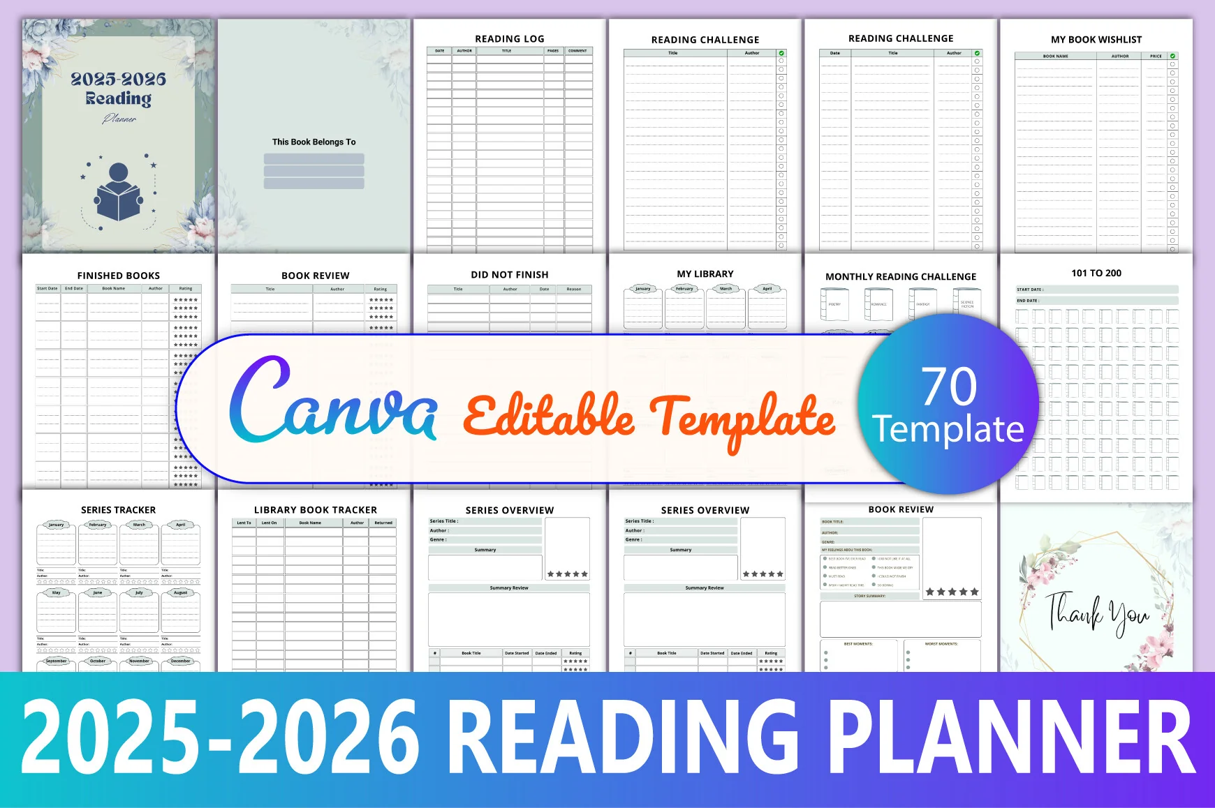 Editable Reading Planner