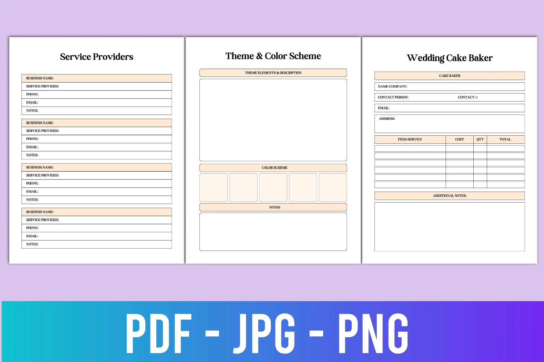 Editable Wedding Planner Template - Image 3