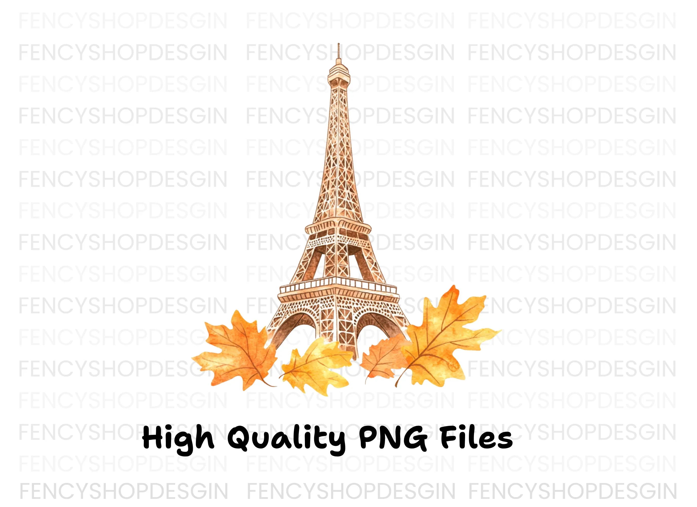 Eiffel Tower Autumn Leaves Clipart Bundle - Image 2