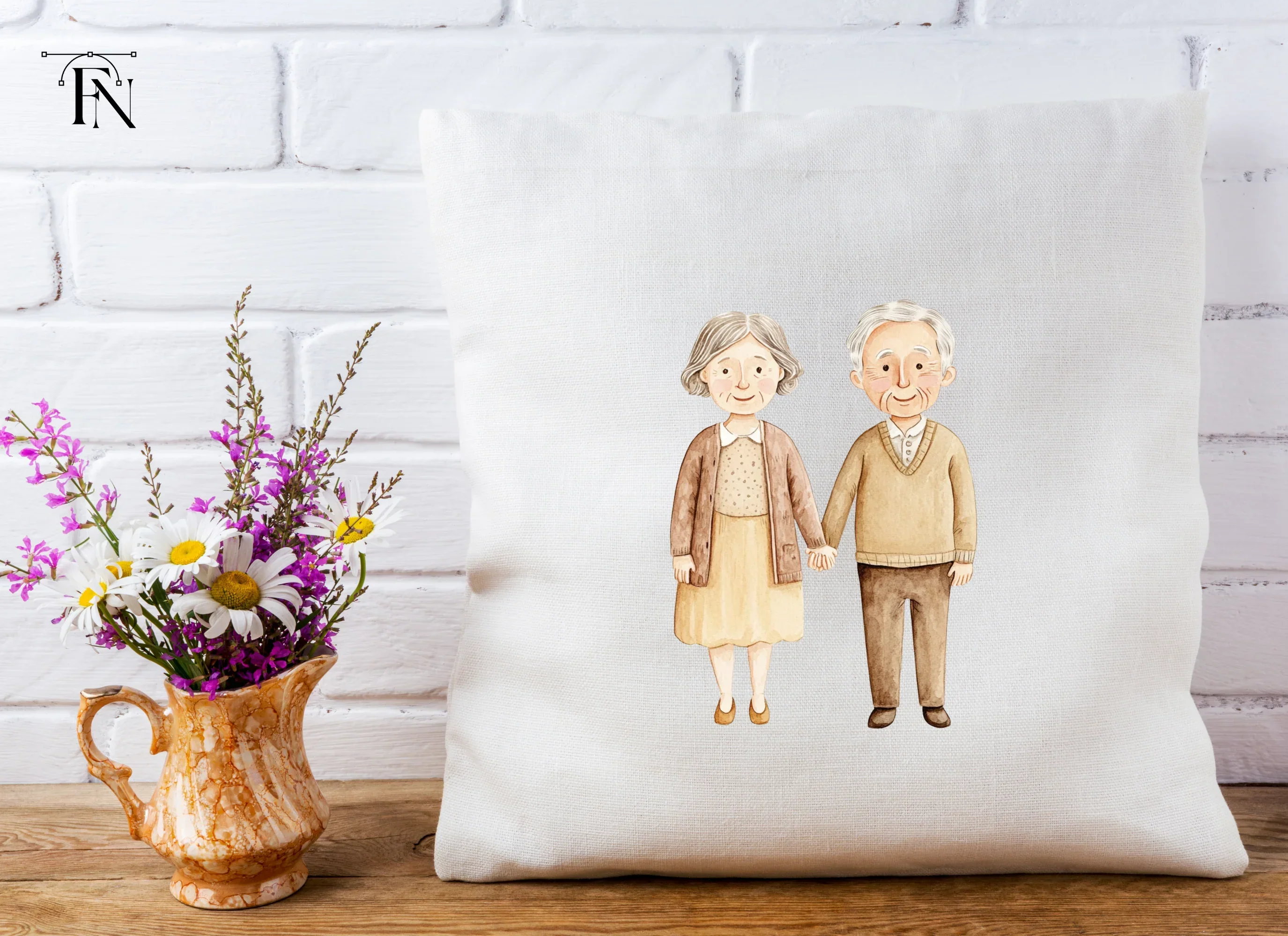 Elderly Couple Wedding Clipart Bundle - Image 5