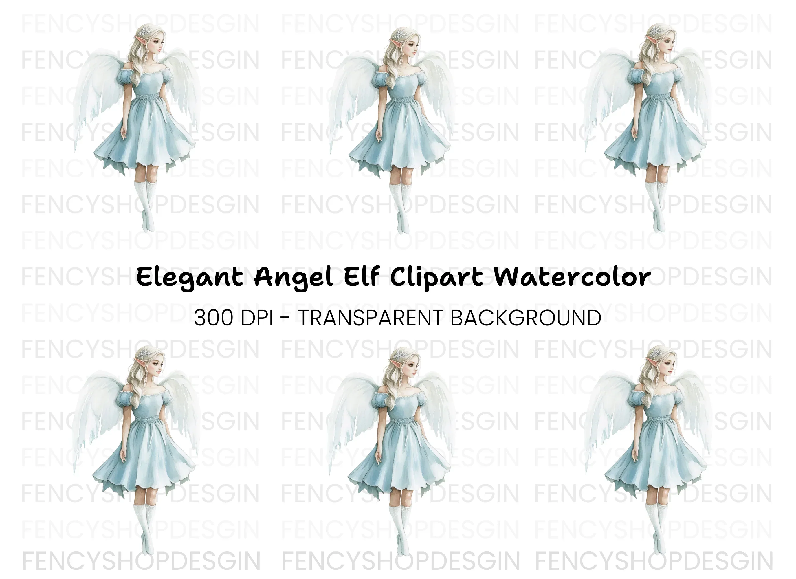 Elegant Angelic Fairy Clipart Bundle