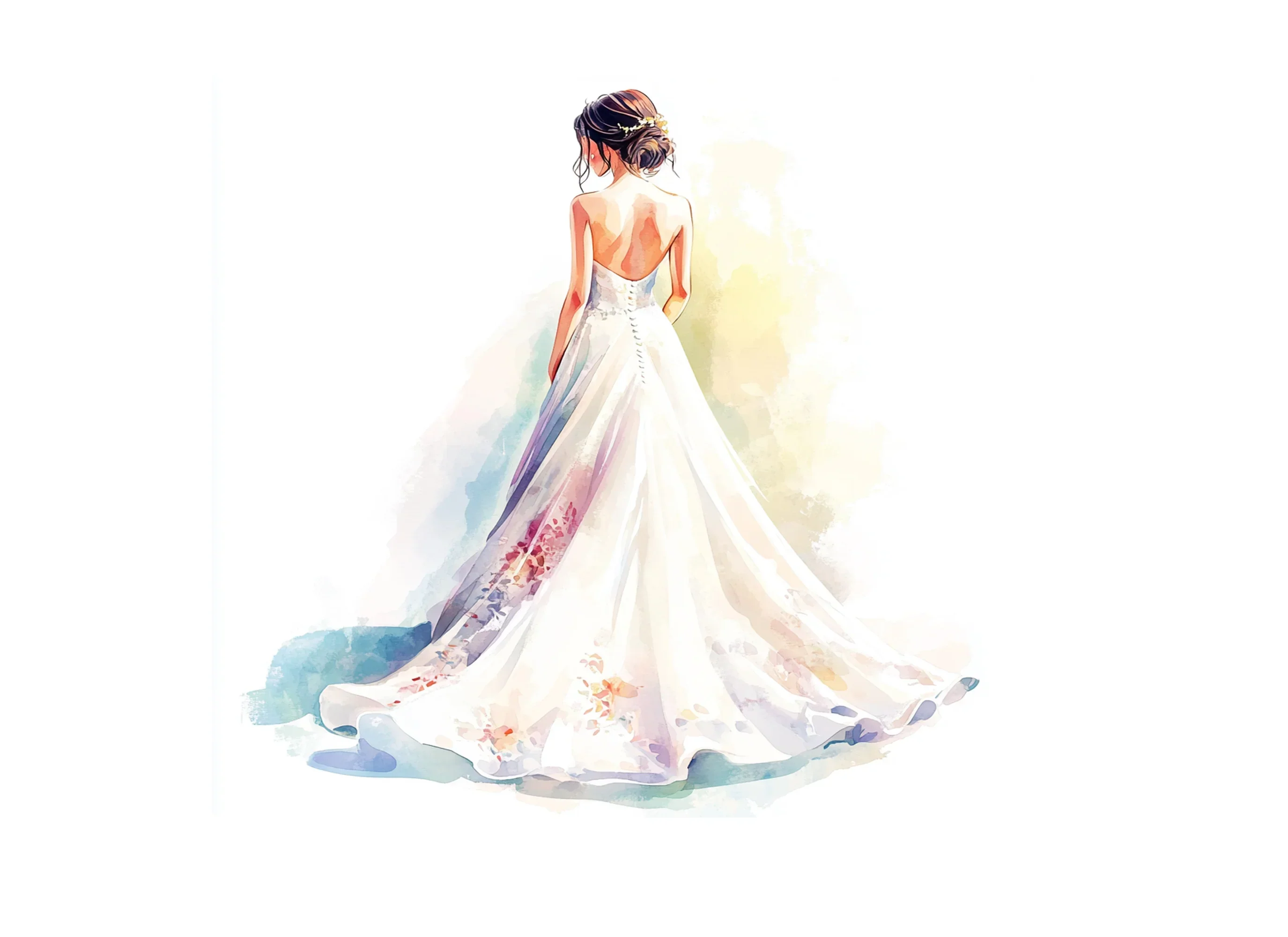 Elegant Back View Wedding Dress Clipart Bundle - Image 3