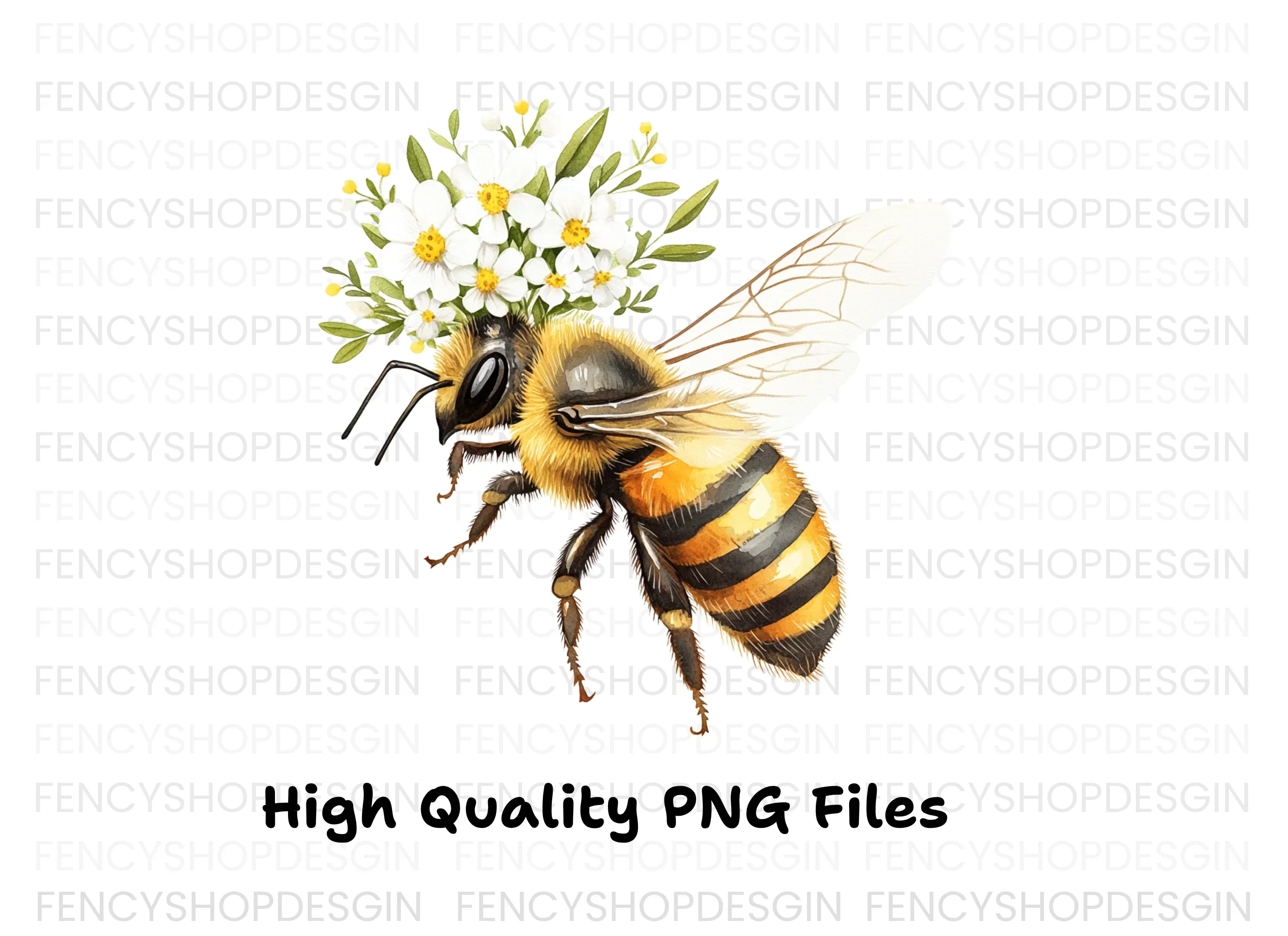 Elegant Bee with Floral Crown Clipart Bundle - Image 2