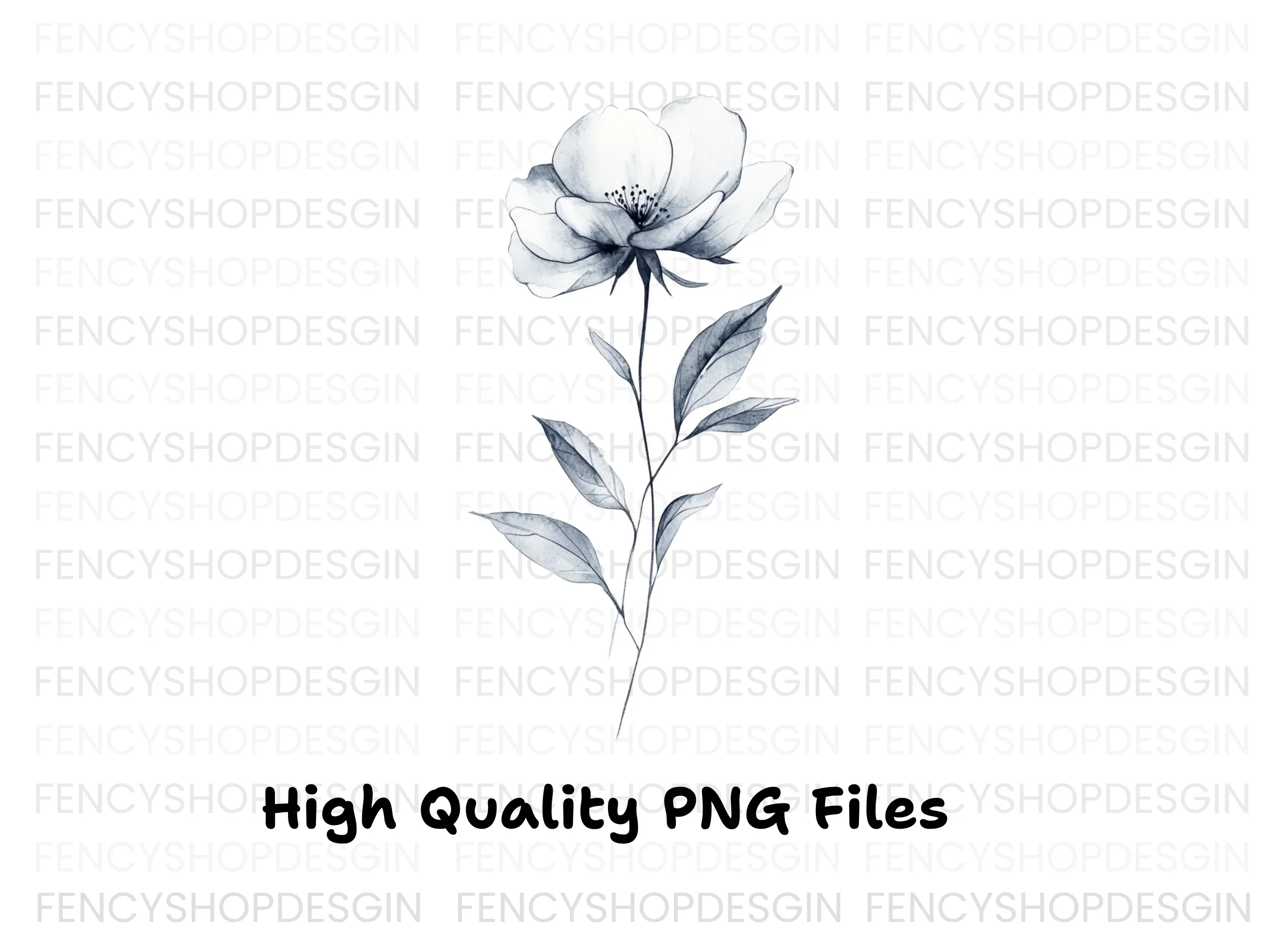Elegant Black and White Flower Clipart Bundle - Image 2