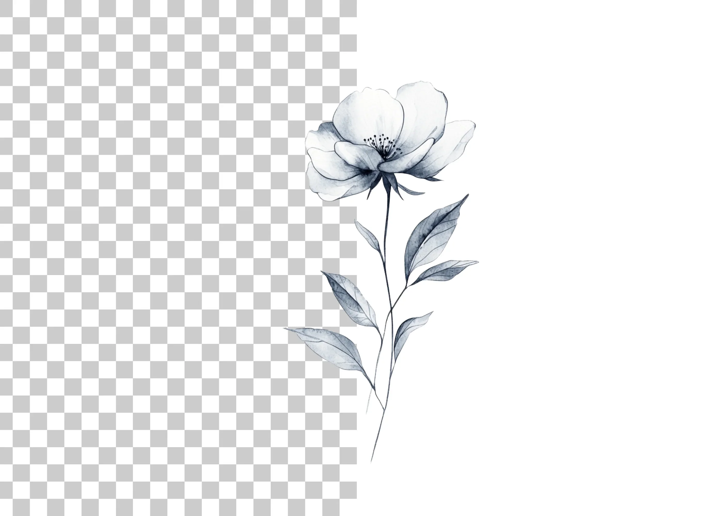 Elegant Black and White Flower Clipart Bundle - Image 3