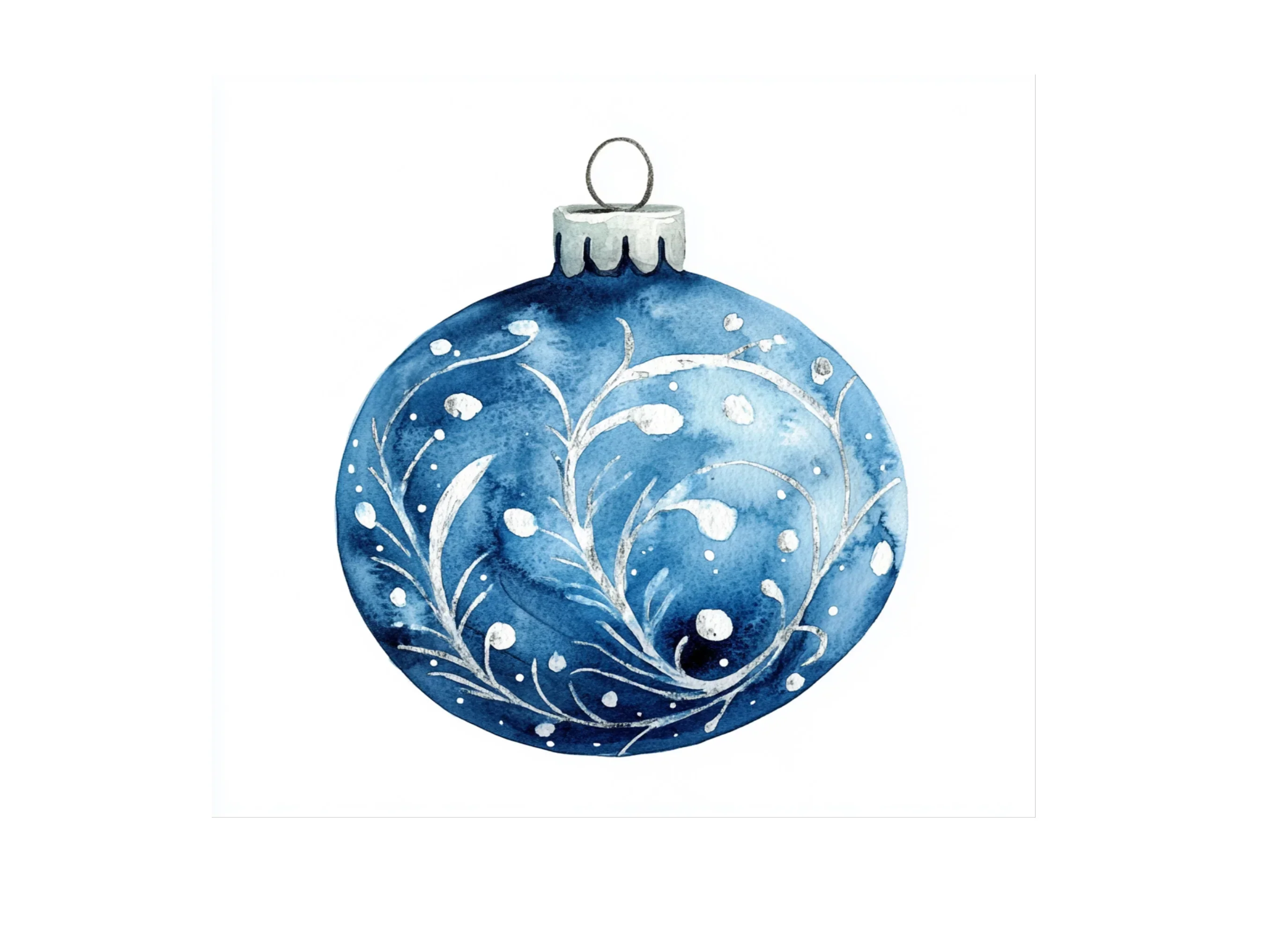 Elegant Blue Christmas Ball Ornament Clipart Bundle - Image 3