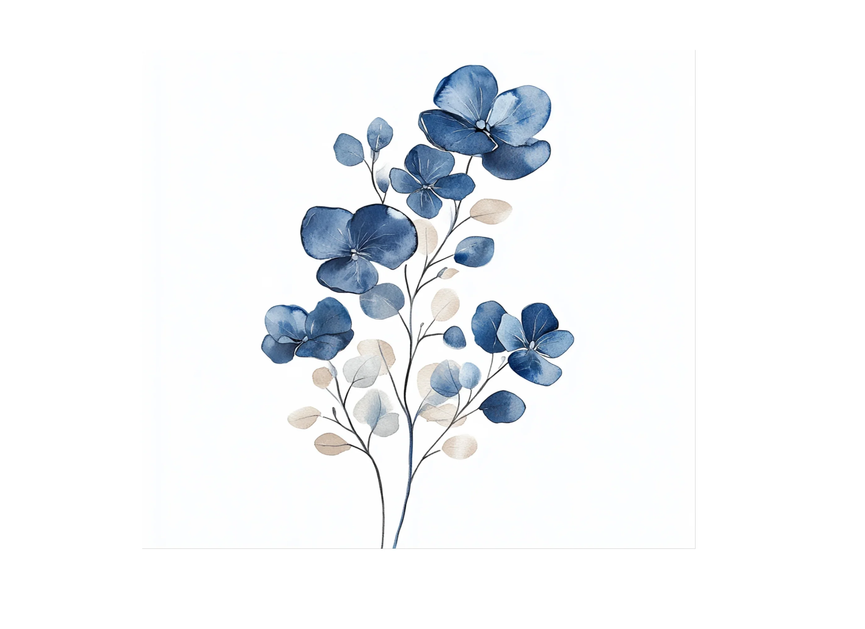 Elegant Blue Floral Clipart Bundle - Image 2