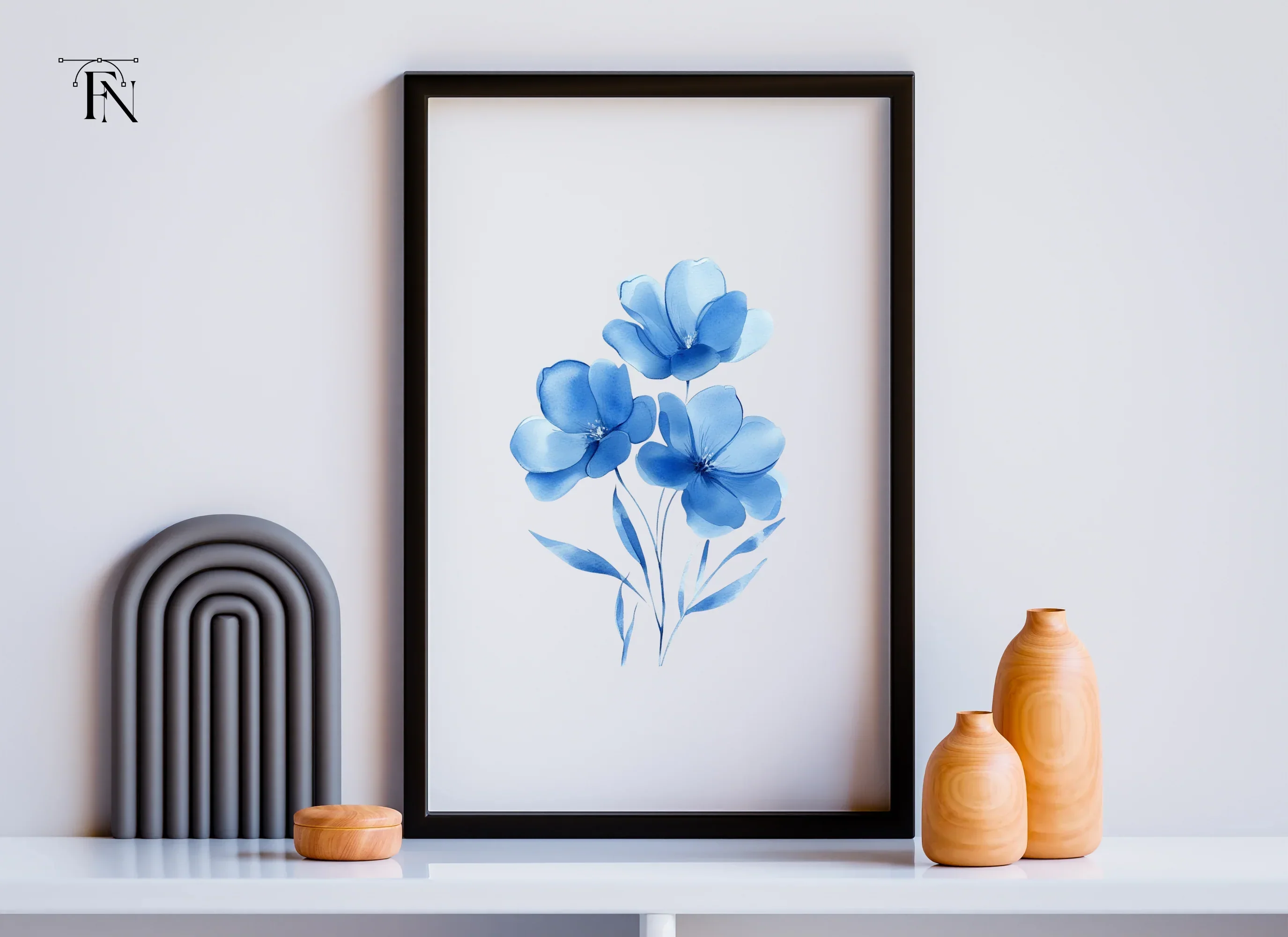 Elegant Blue Floral Clipart Bundle - Image 3