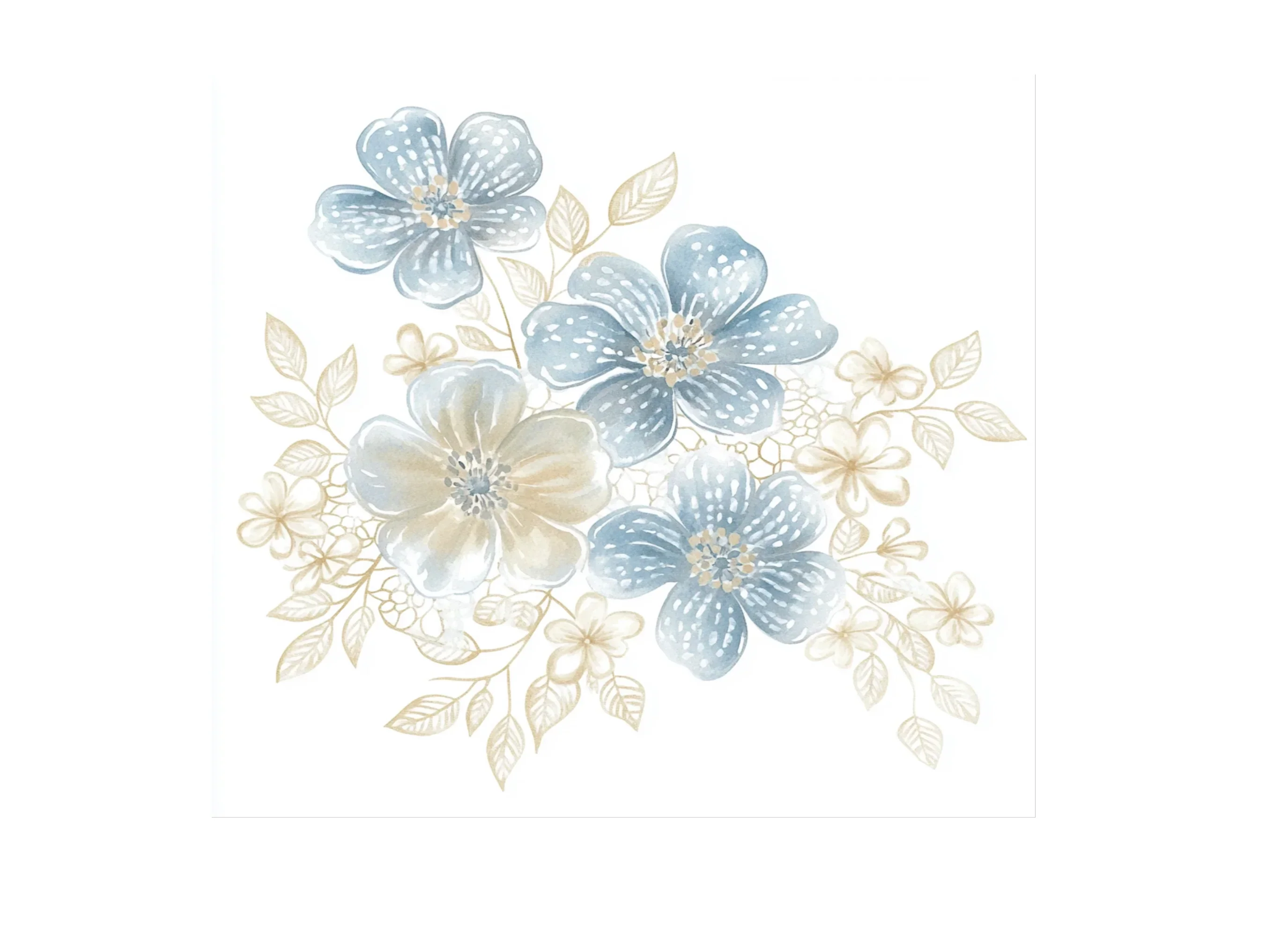 Elegant Blue Floral Lace Clipart Bundle - Image 3