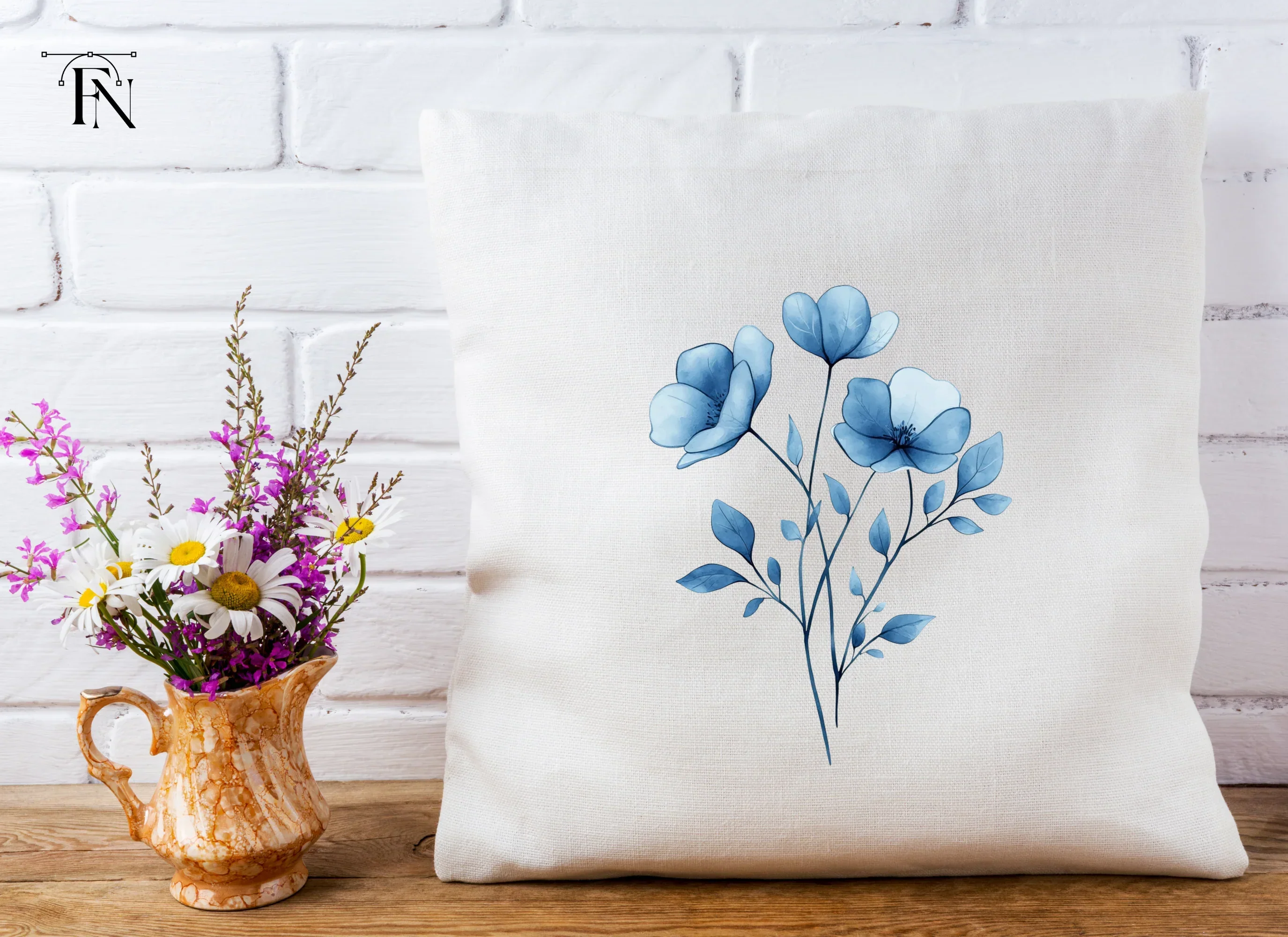 Elegant Blue Flowers Clipart Bundle - Image 3