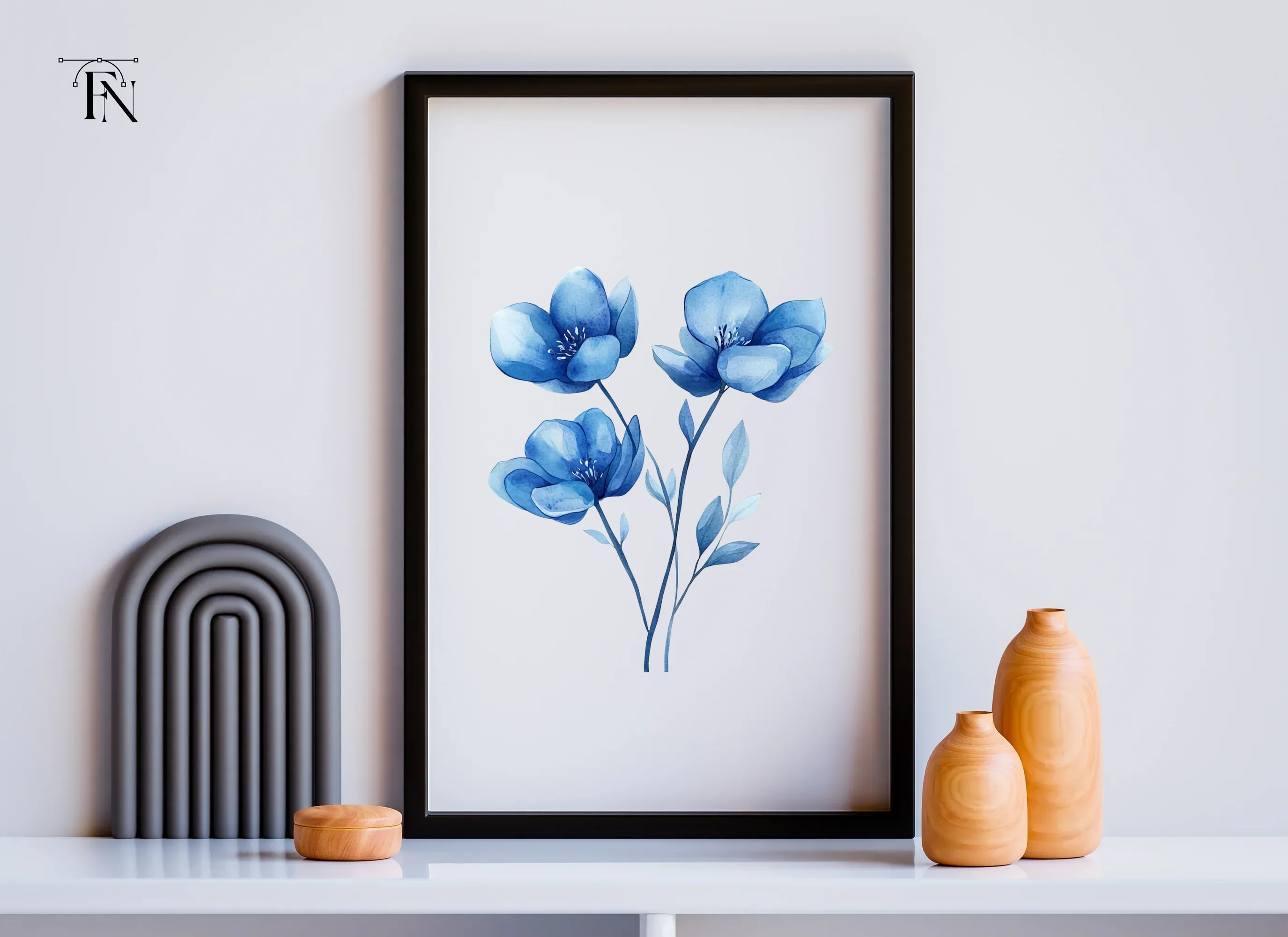 Elegant Blue Flowers Clipart Bundle - Image 4