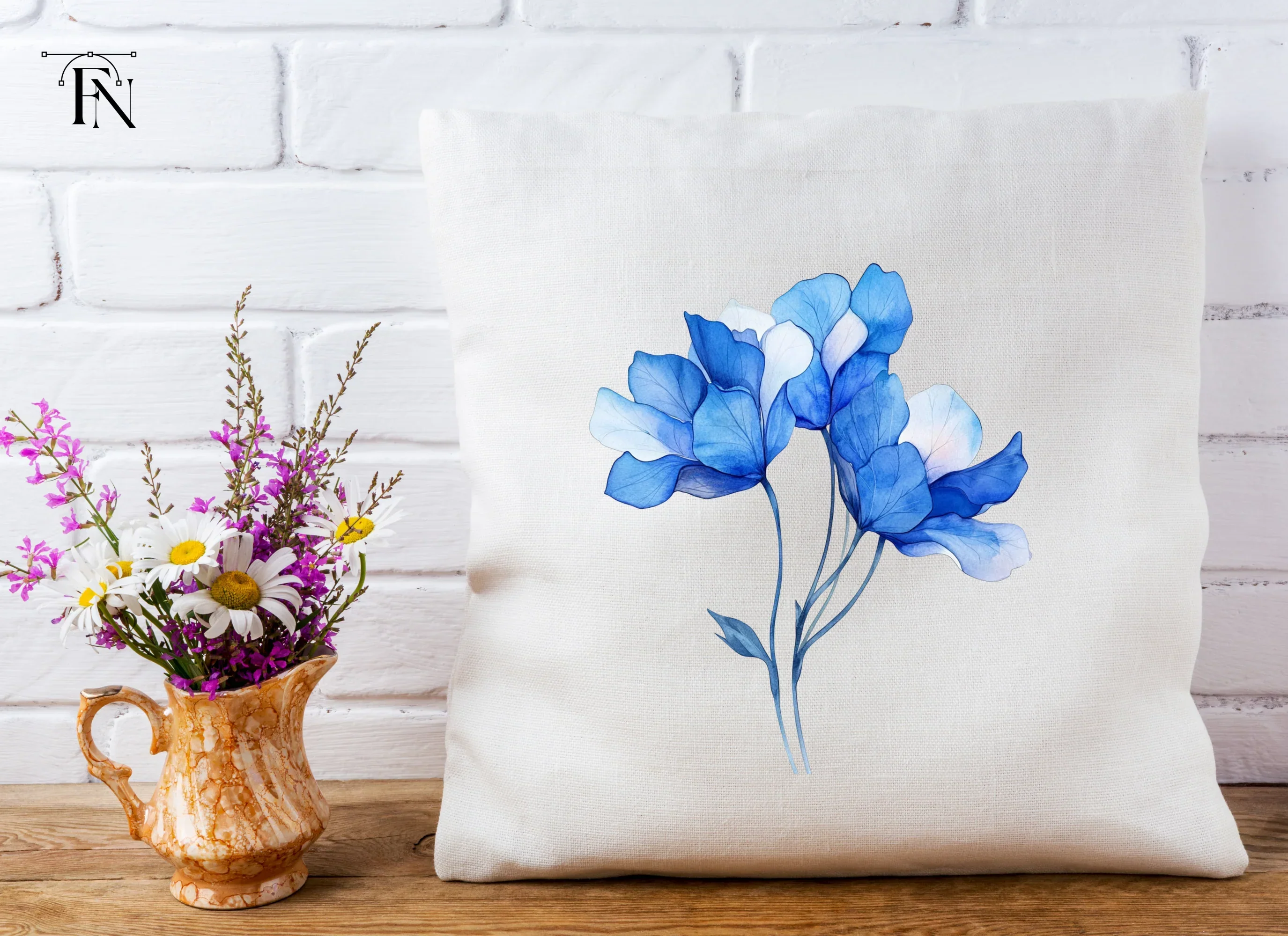 Elegant Blue Flowers Clipart Bundle - Image 5
