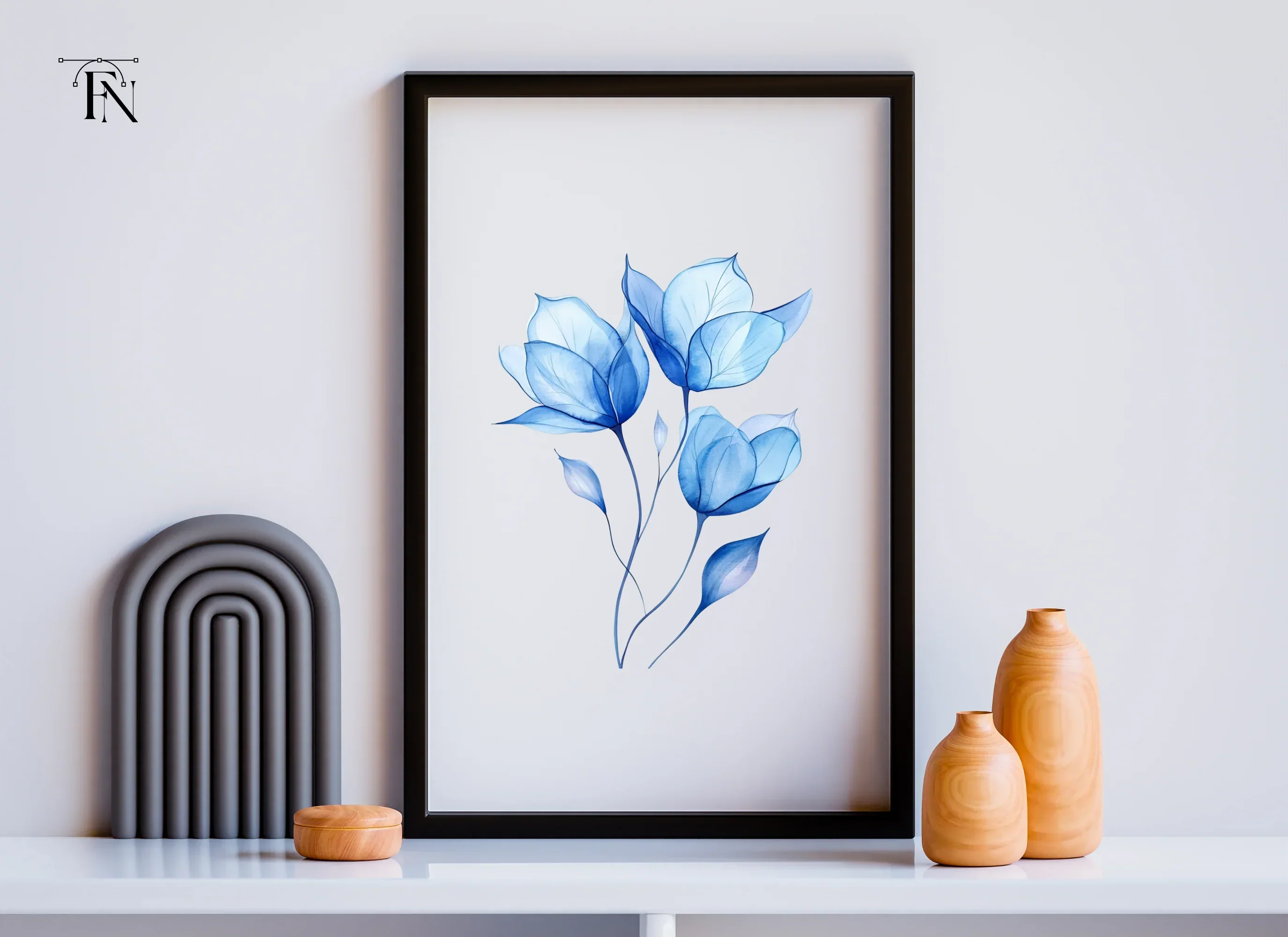 Elegant Blue Flowers Clipart Bundle - Image 6