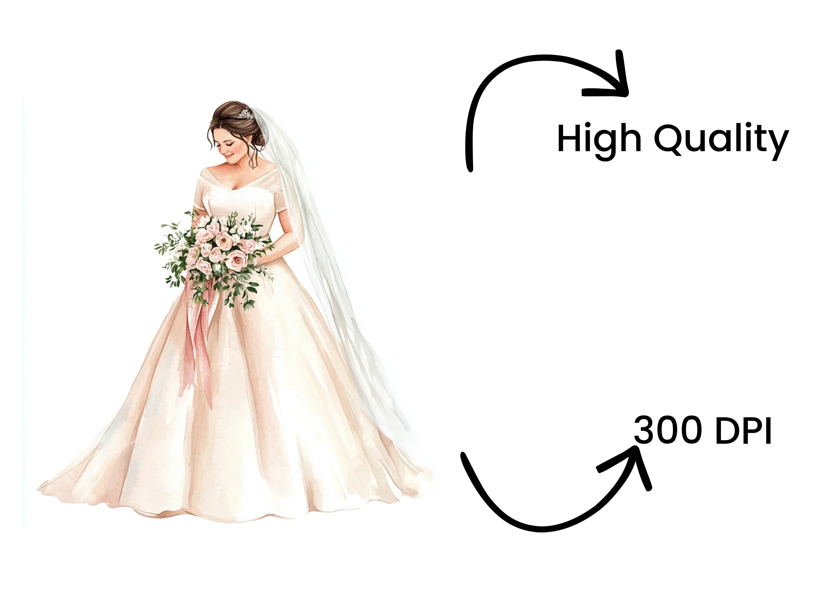 Elegant Bride Clipart Bundle - Image 4