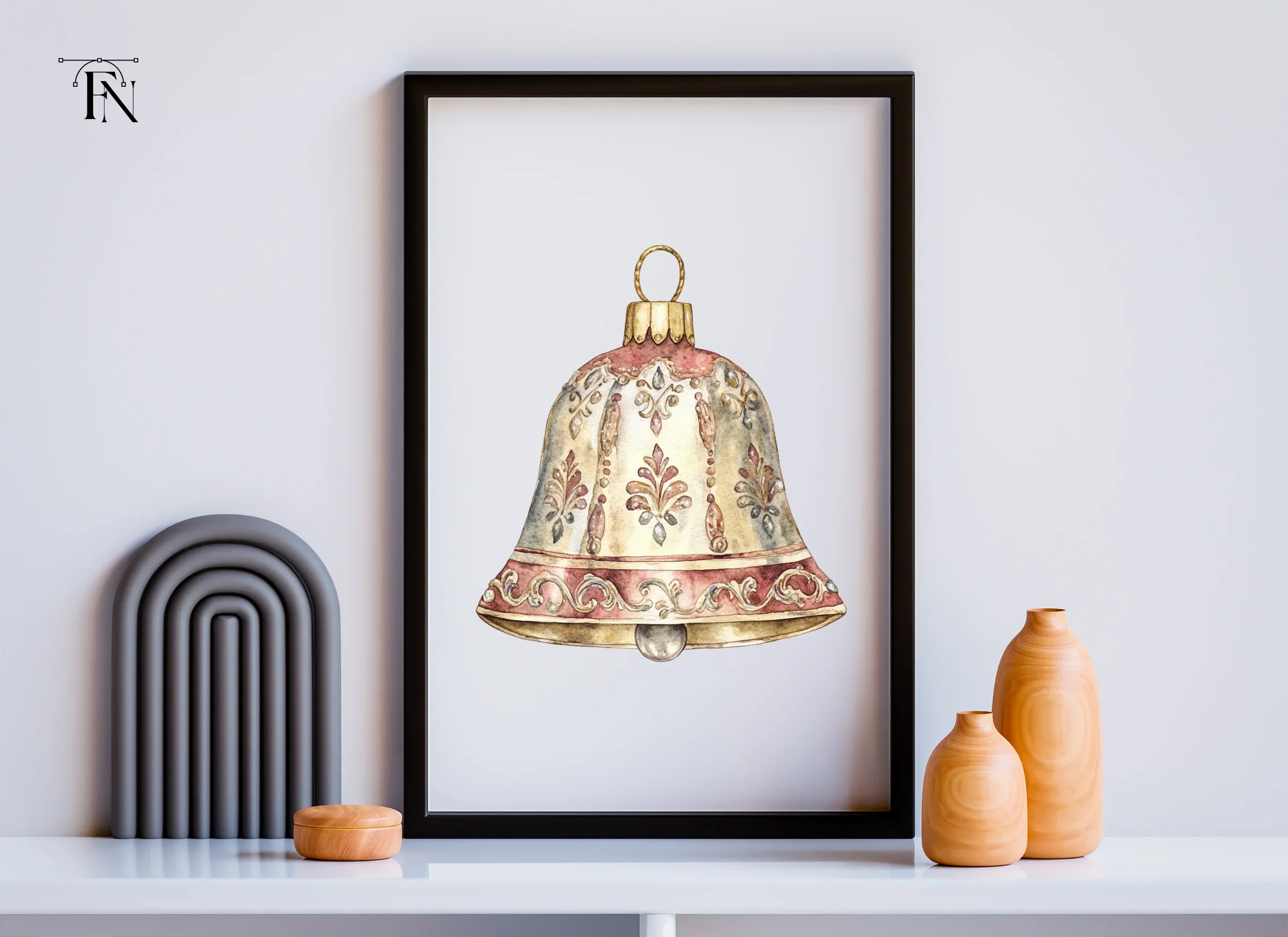Elegant Christmas Bell Clipart Bundle - Image 6