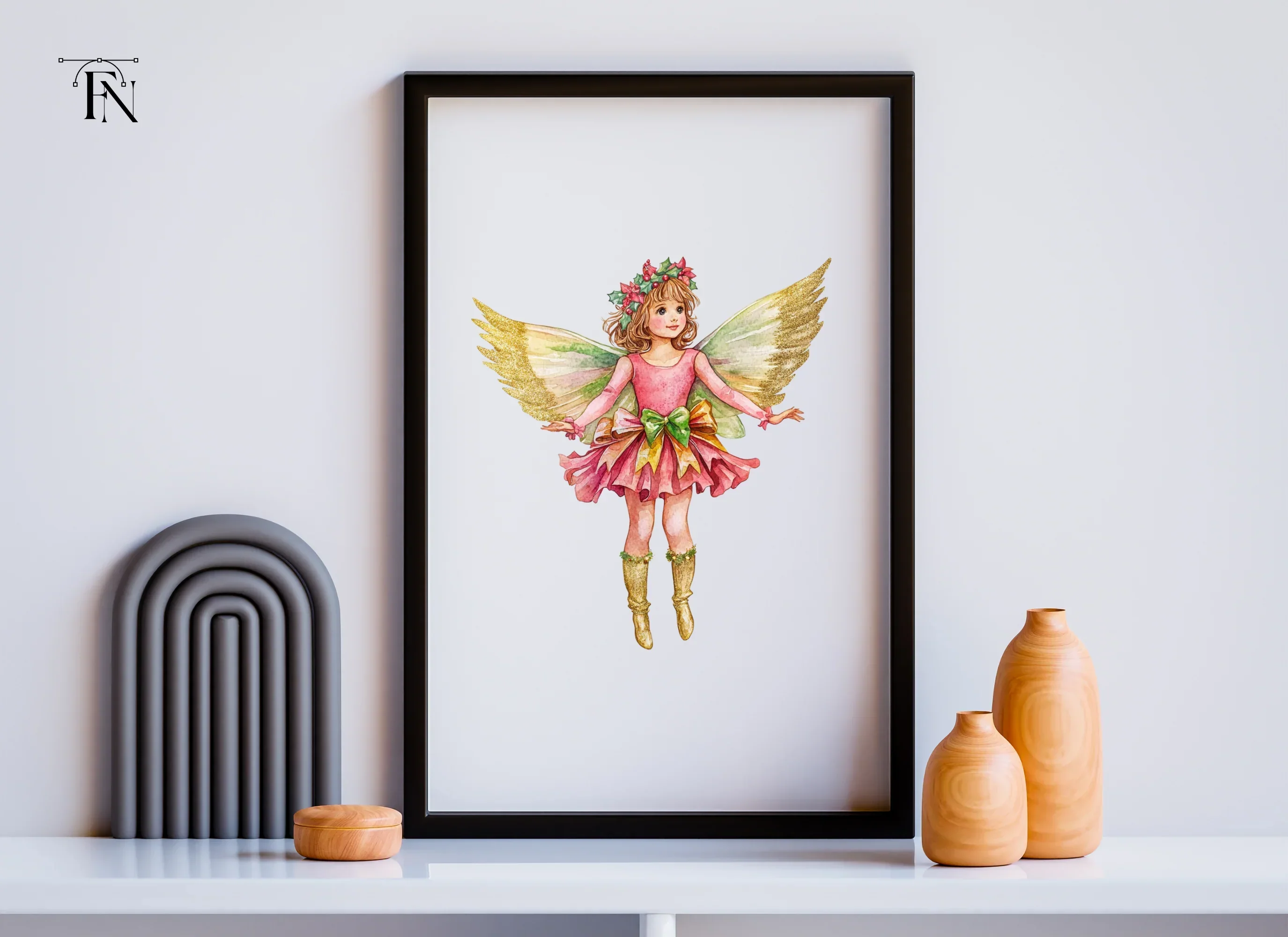 Elegant Christmas Fairy Clipart Bundle - Image 6