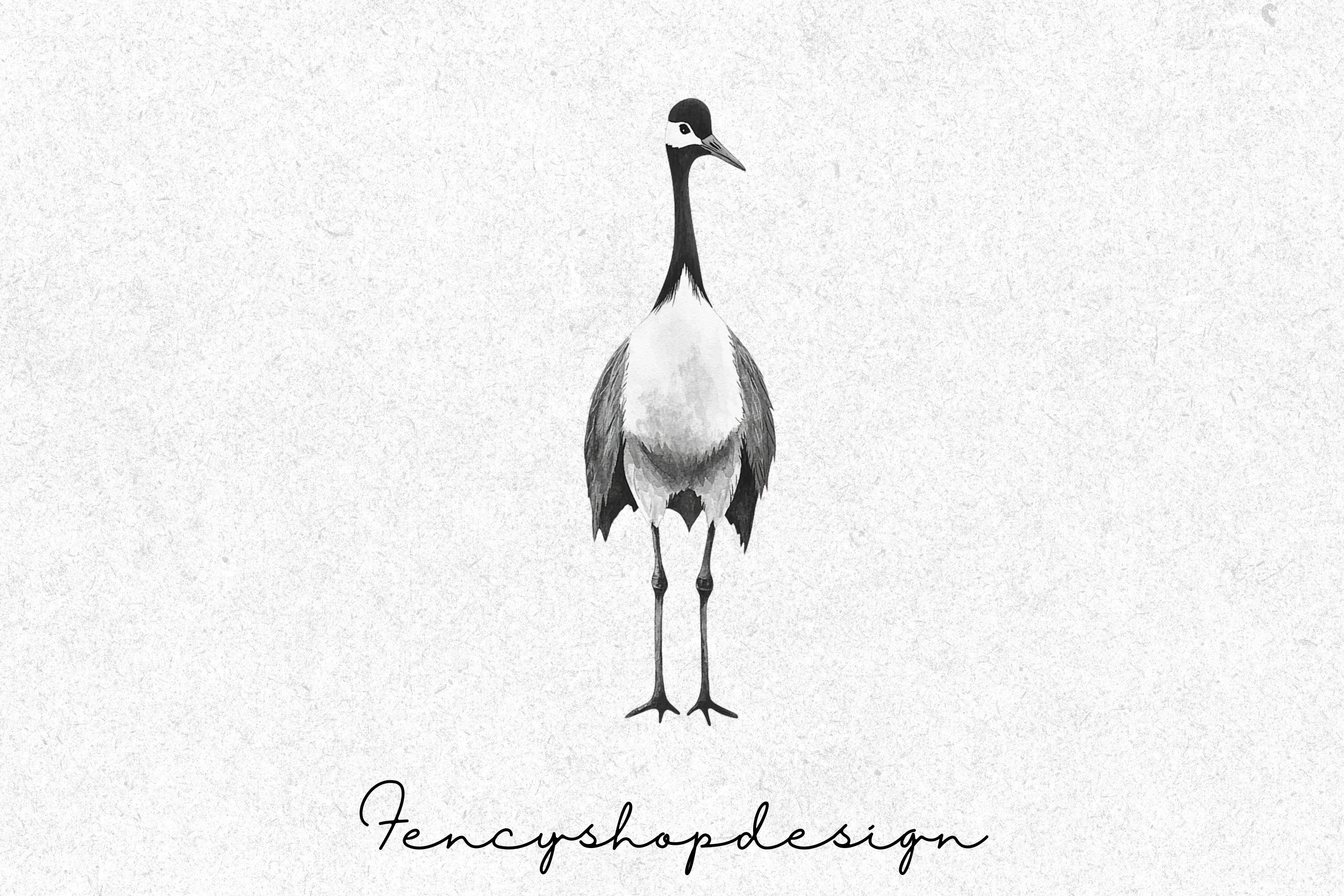 Elegant Crane Bird Clipart Bundle - Image 4