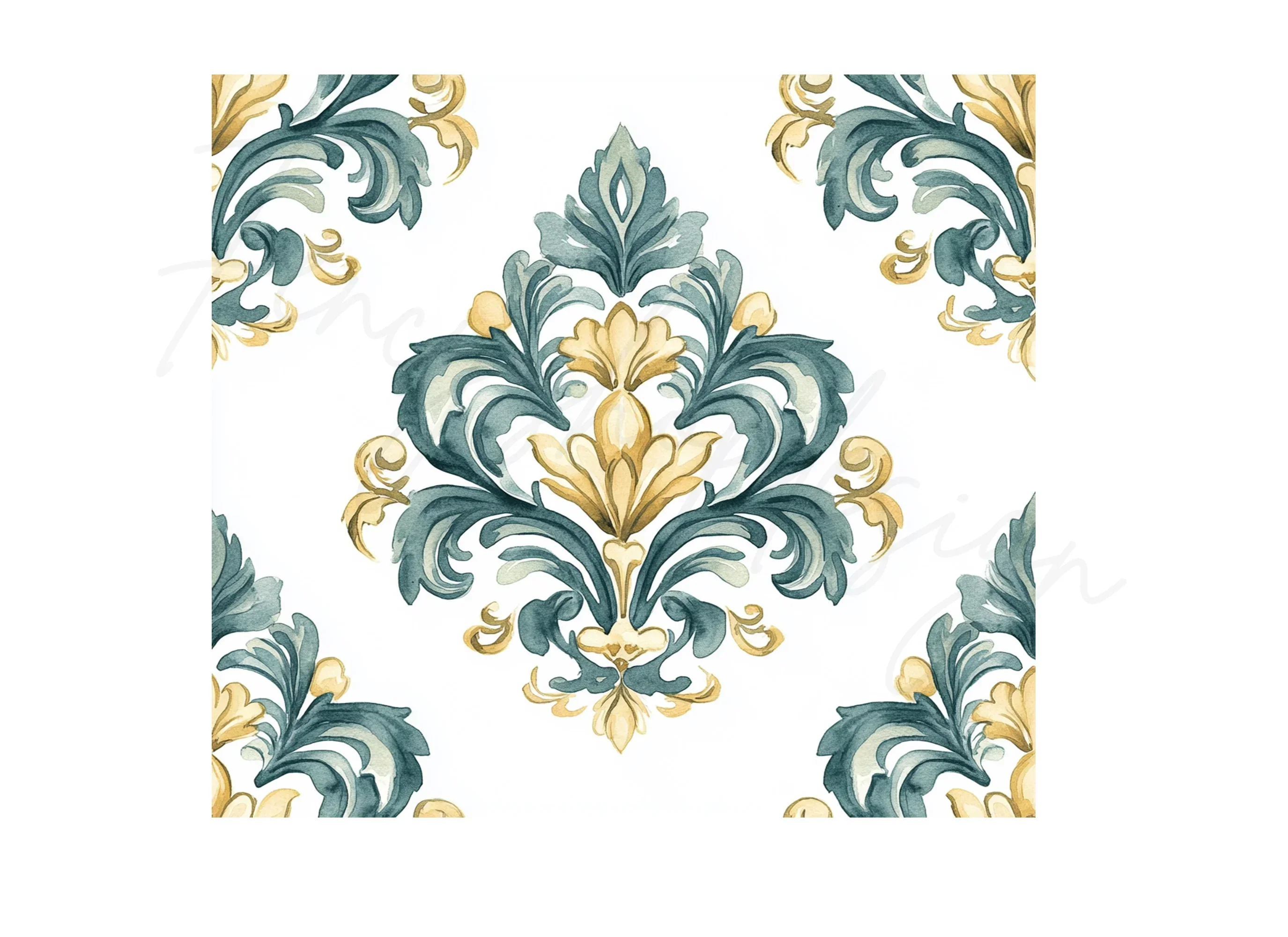 Elegant Damask Pattern Clipart Bundle - Image 2