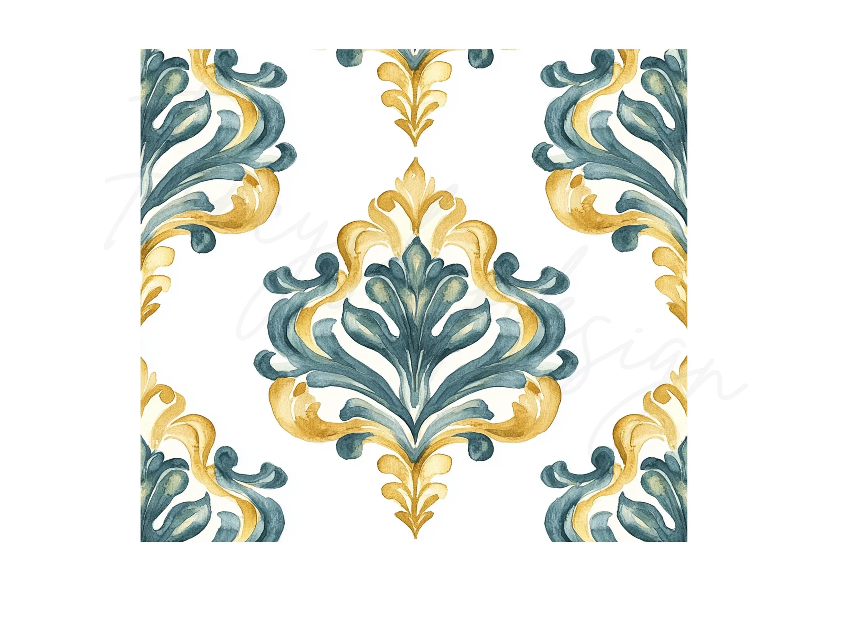 Elegant Damask Pattern Clipart Bundle - Image 3