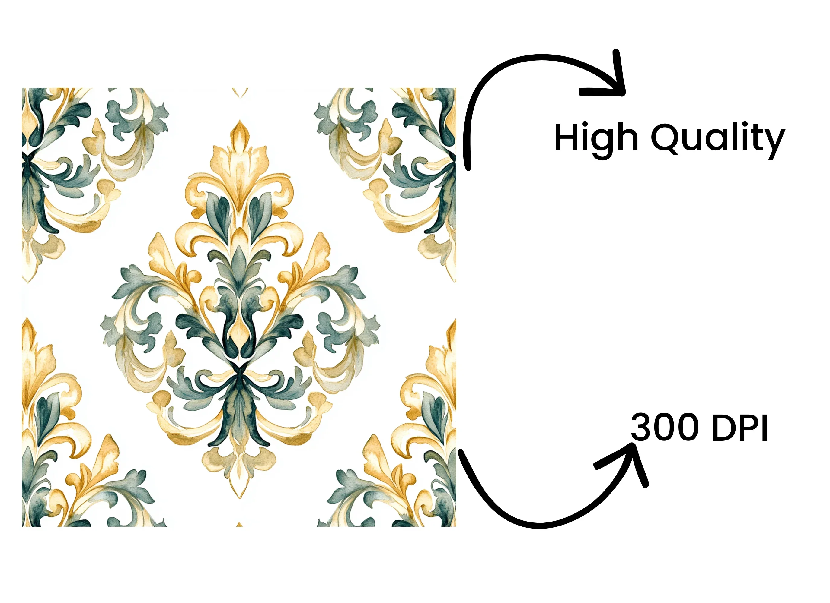 Elegant Damask Pattern Clipart Bundle - Image 4