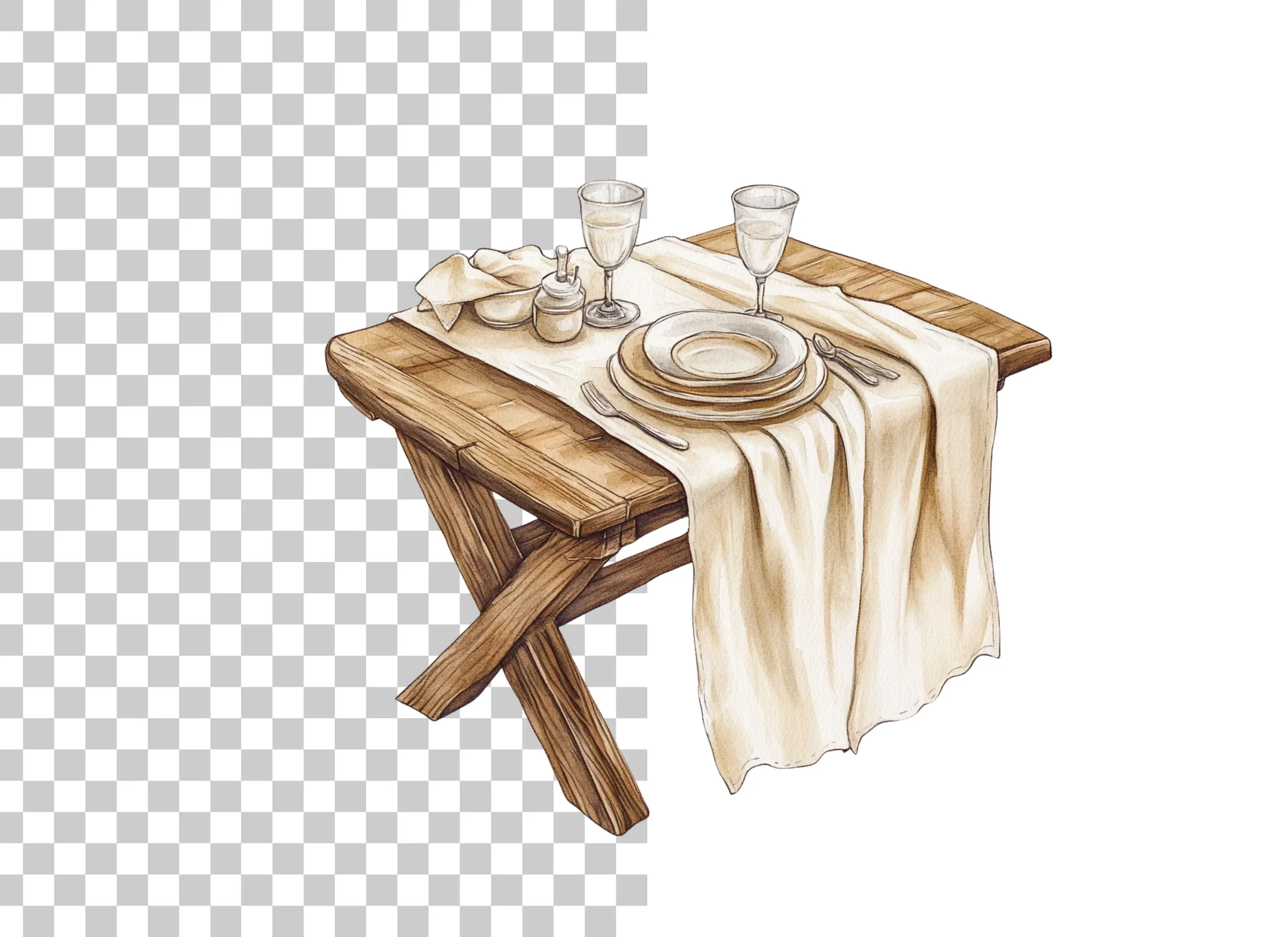 Elegant Dining Table Settings Clipart Bundle - Image 6