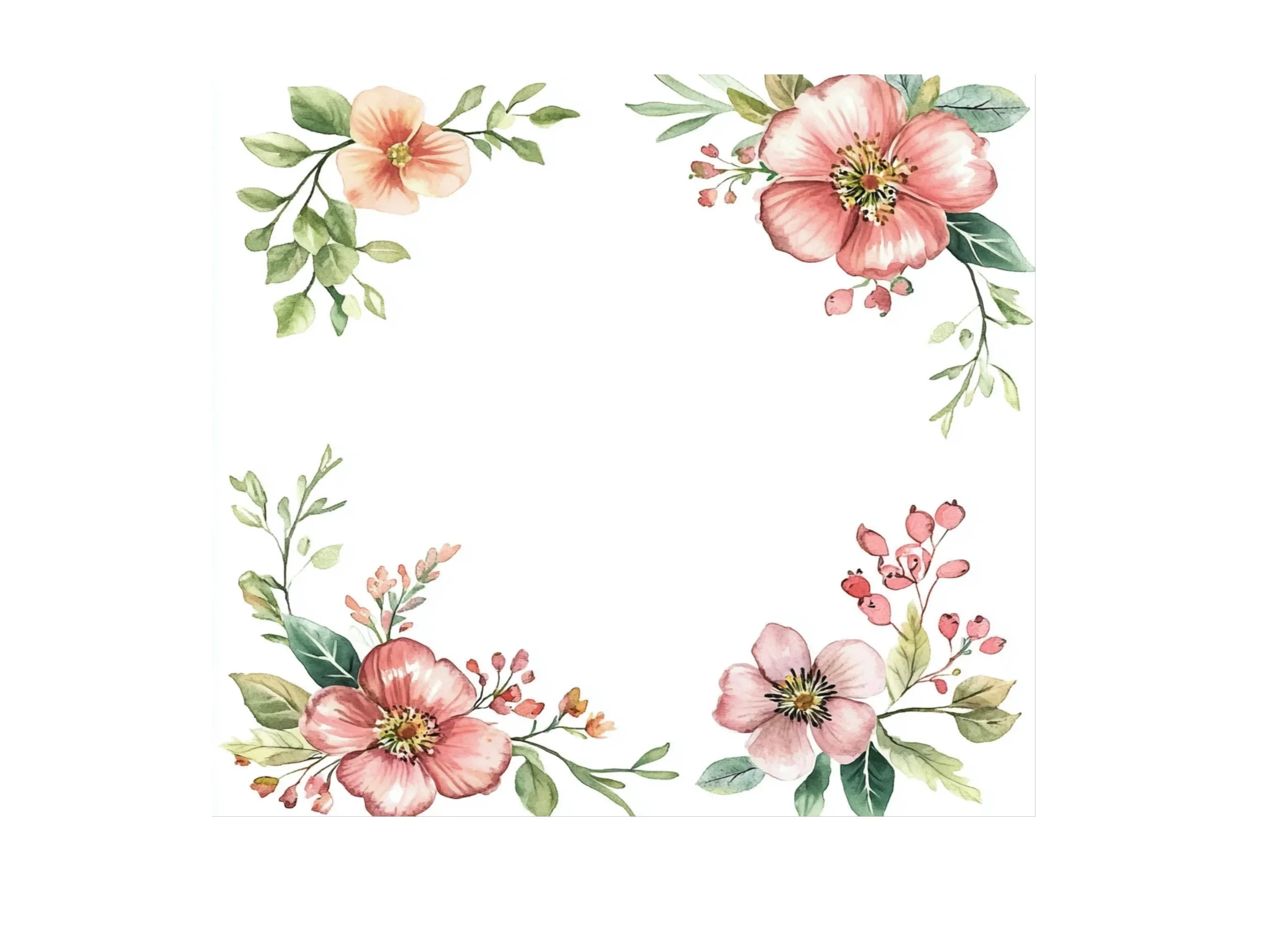 Elegant Floral Corner Frames Clipart Bundle - Image 3
