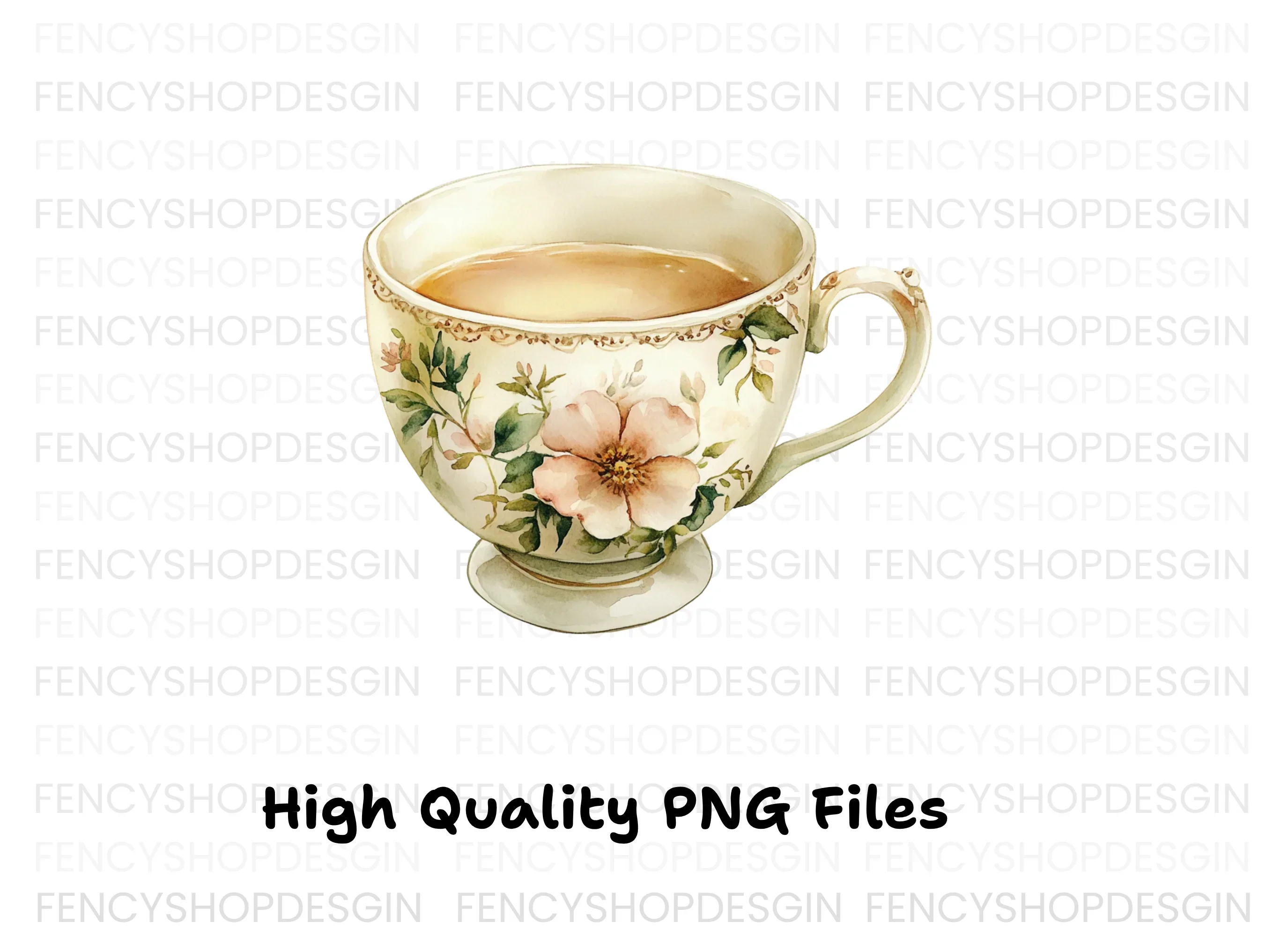 Elegant Floral Teacups Clipart Bundle - Image 2