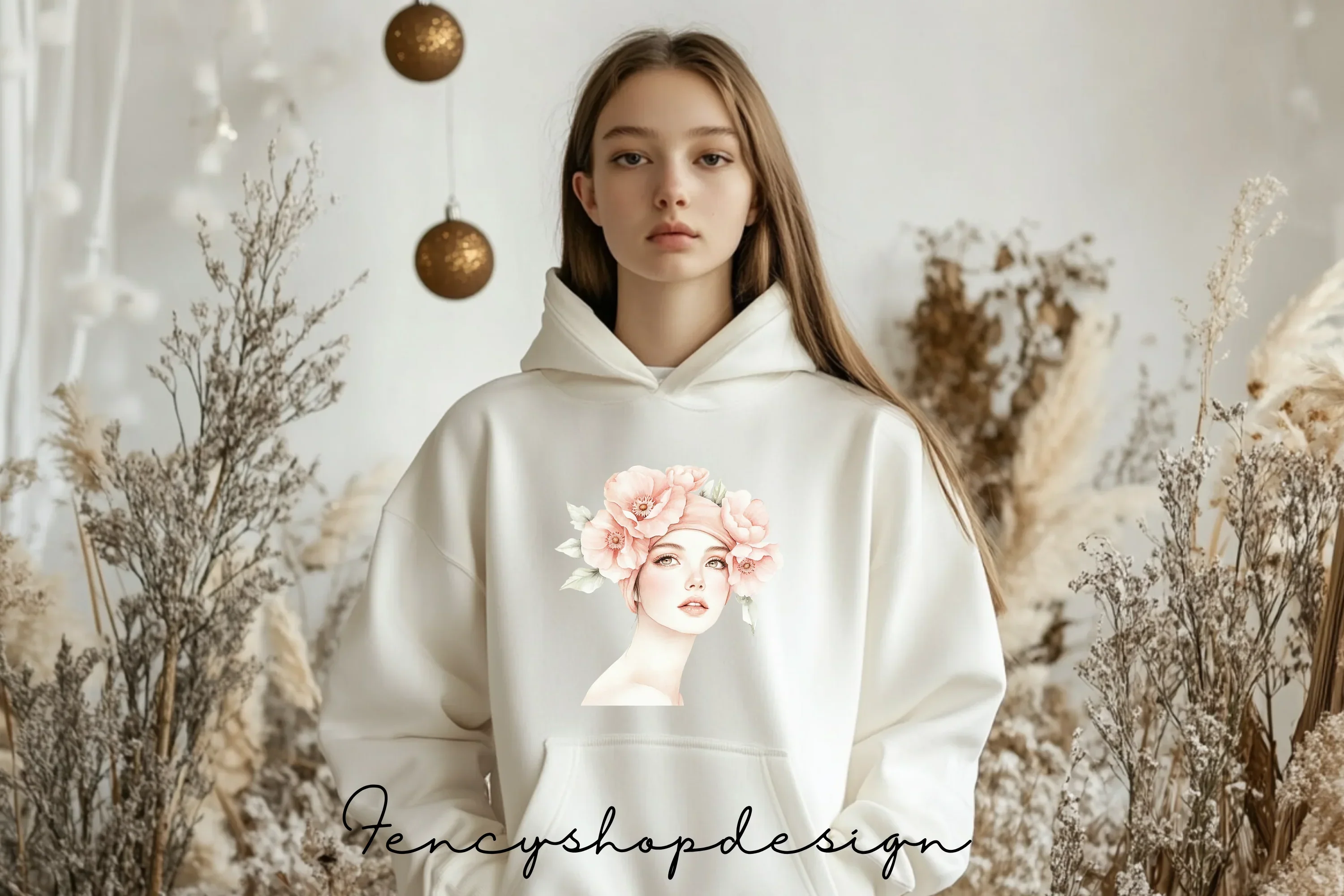 Elegant Girls with Flowers Clipart Bundle - Image 6