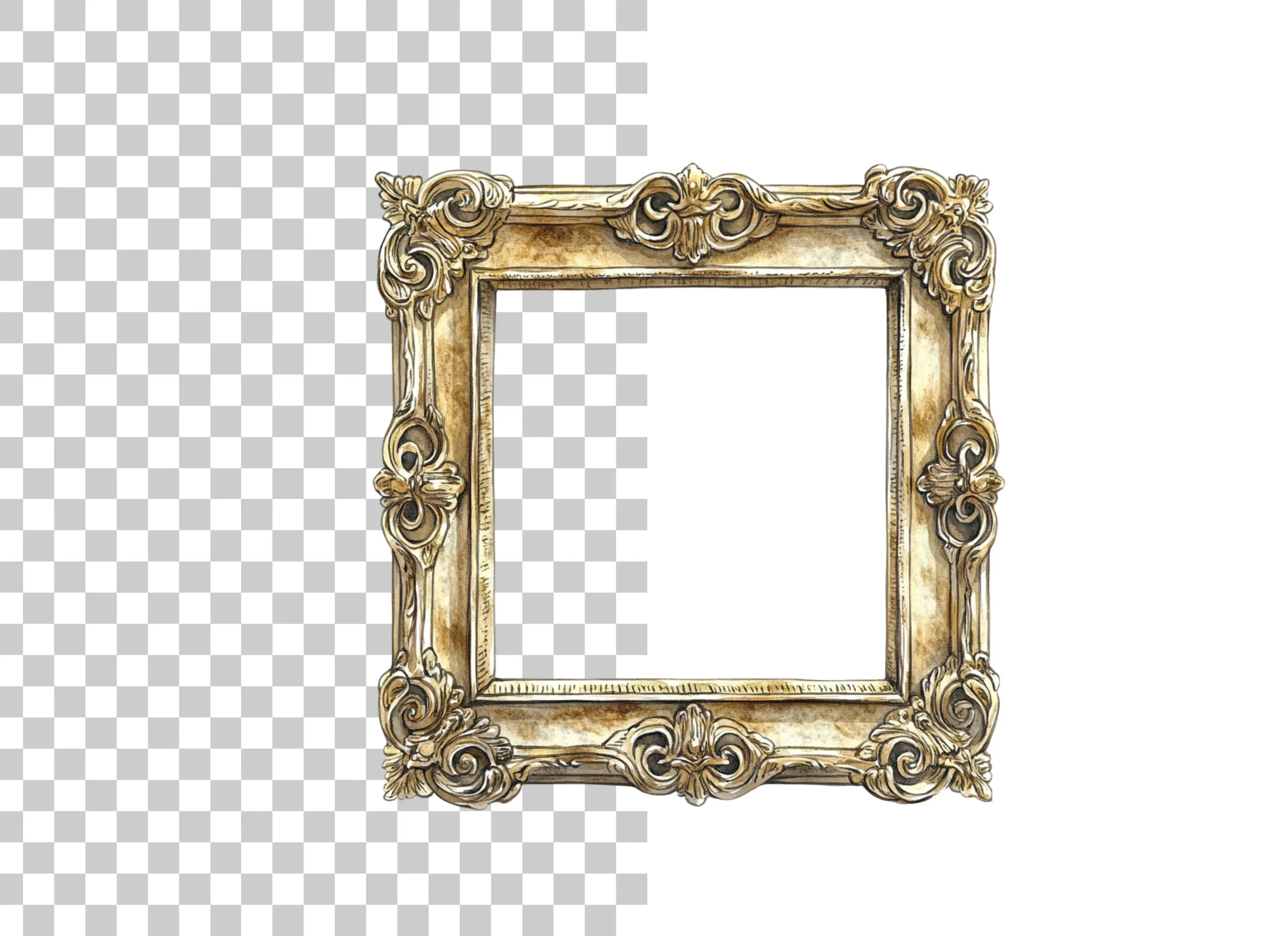 Elegant Gold Ornate Frames Clipart Bundle - Image 6