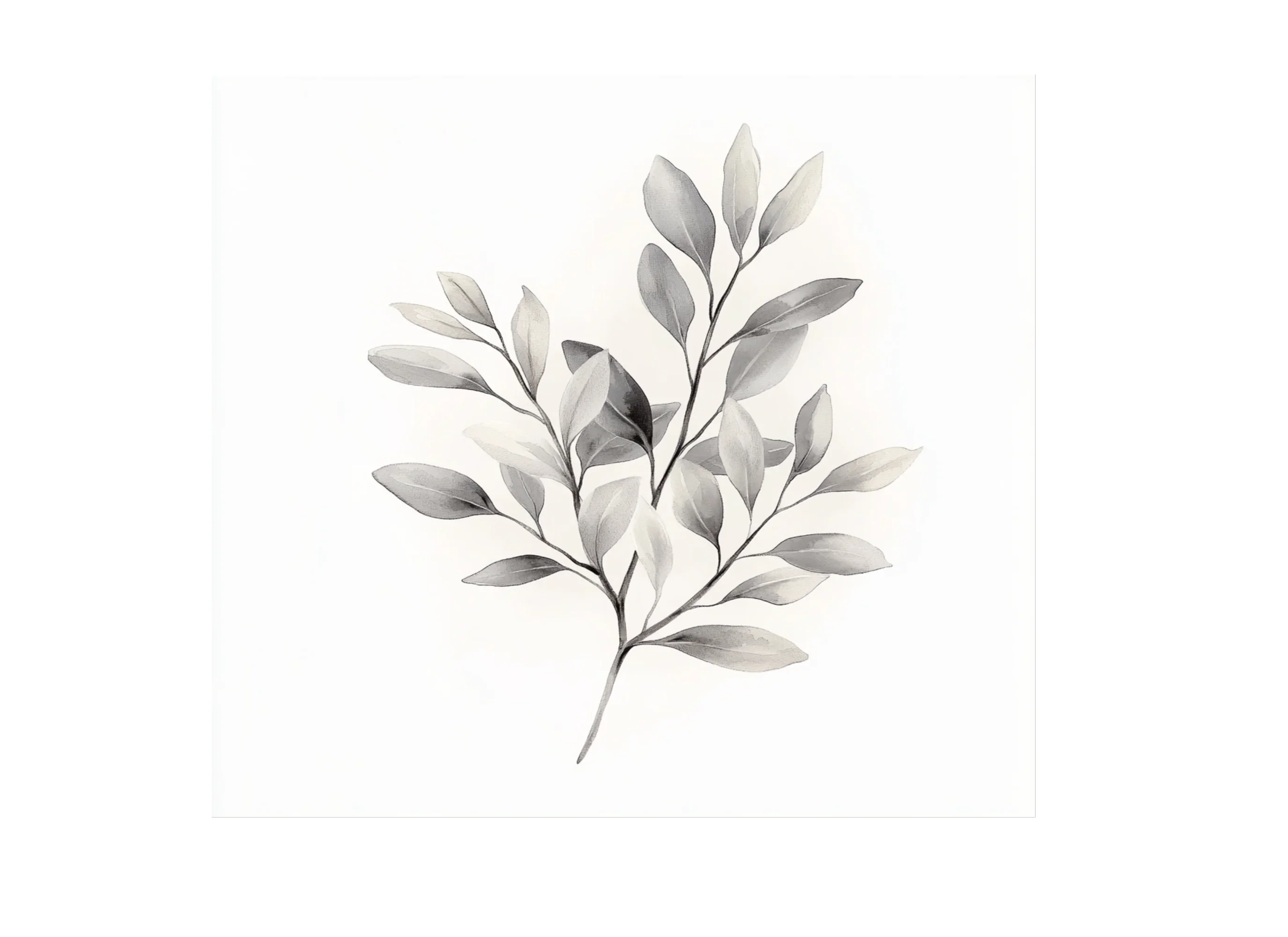 Elegant Gray Leafy Branch Clipart Bundle - Image 3