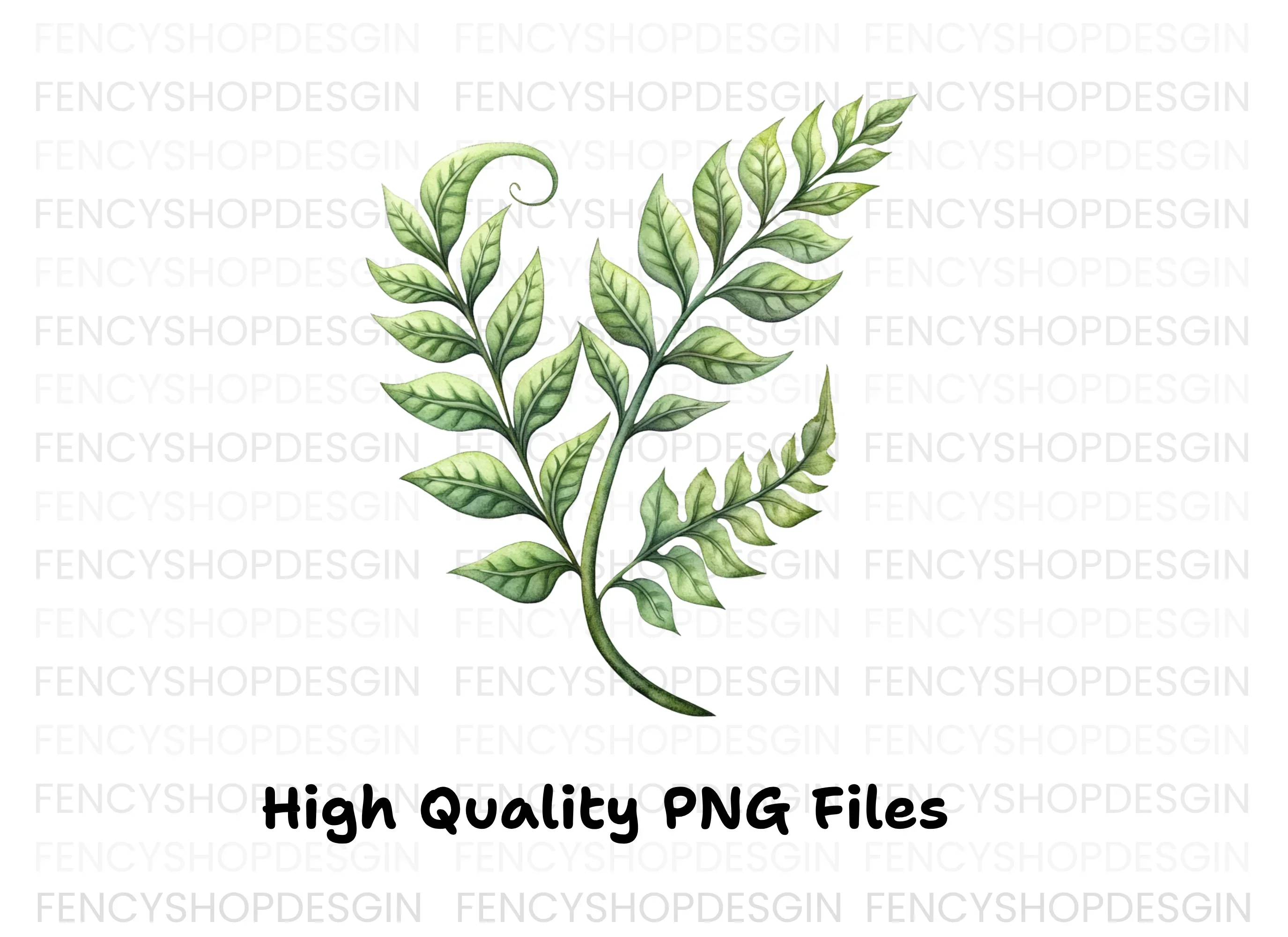 Elegant Green Fern Branch Clipart Bundle - Image 3