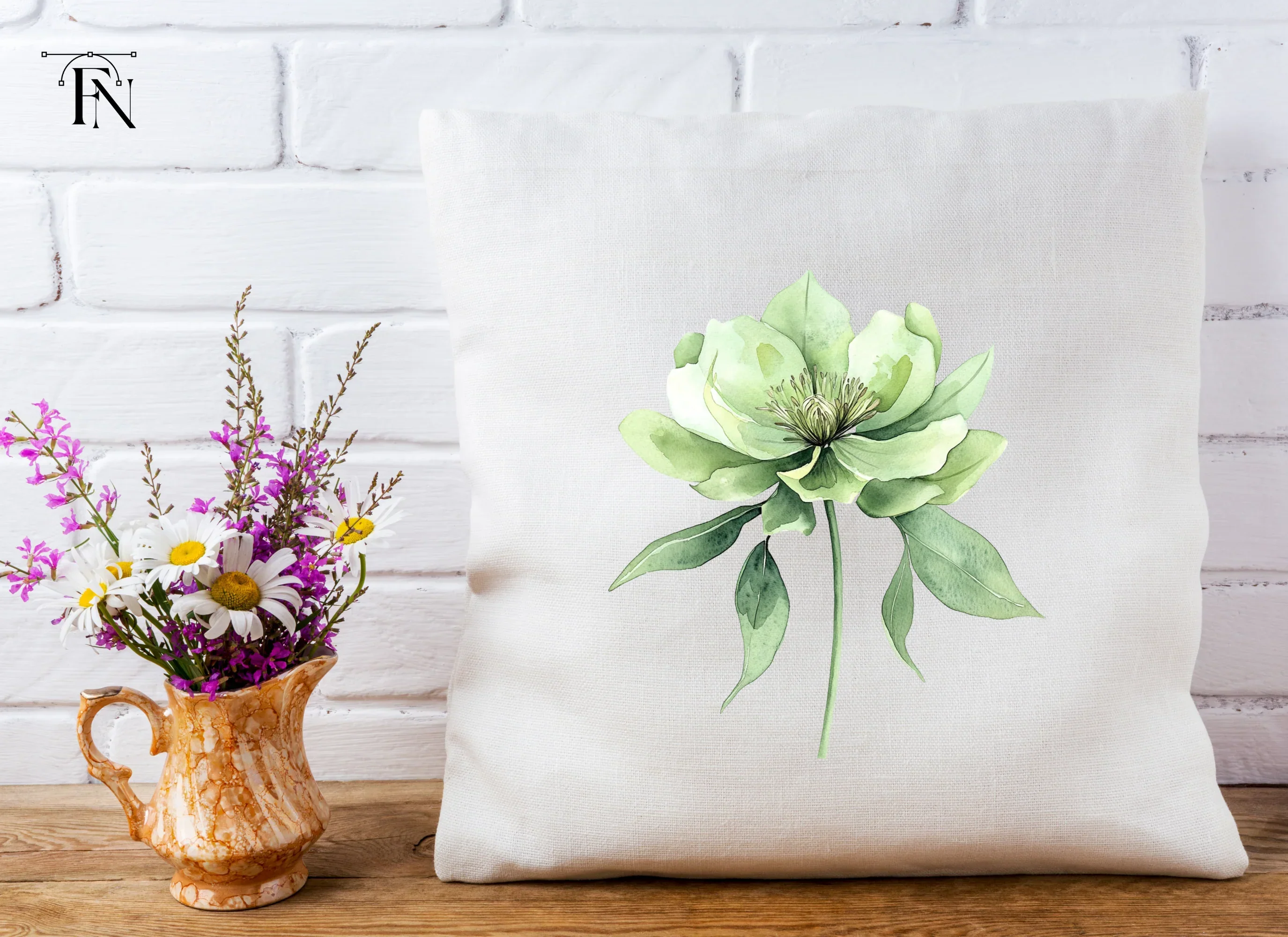 Elegant Green Hellebore Flower Clipart Bundle - Image 5