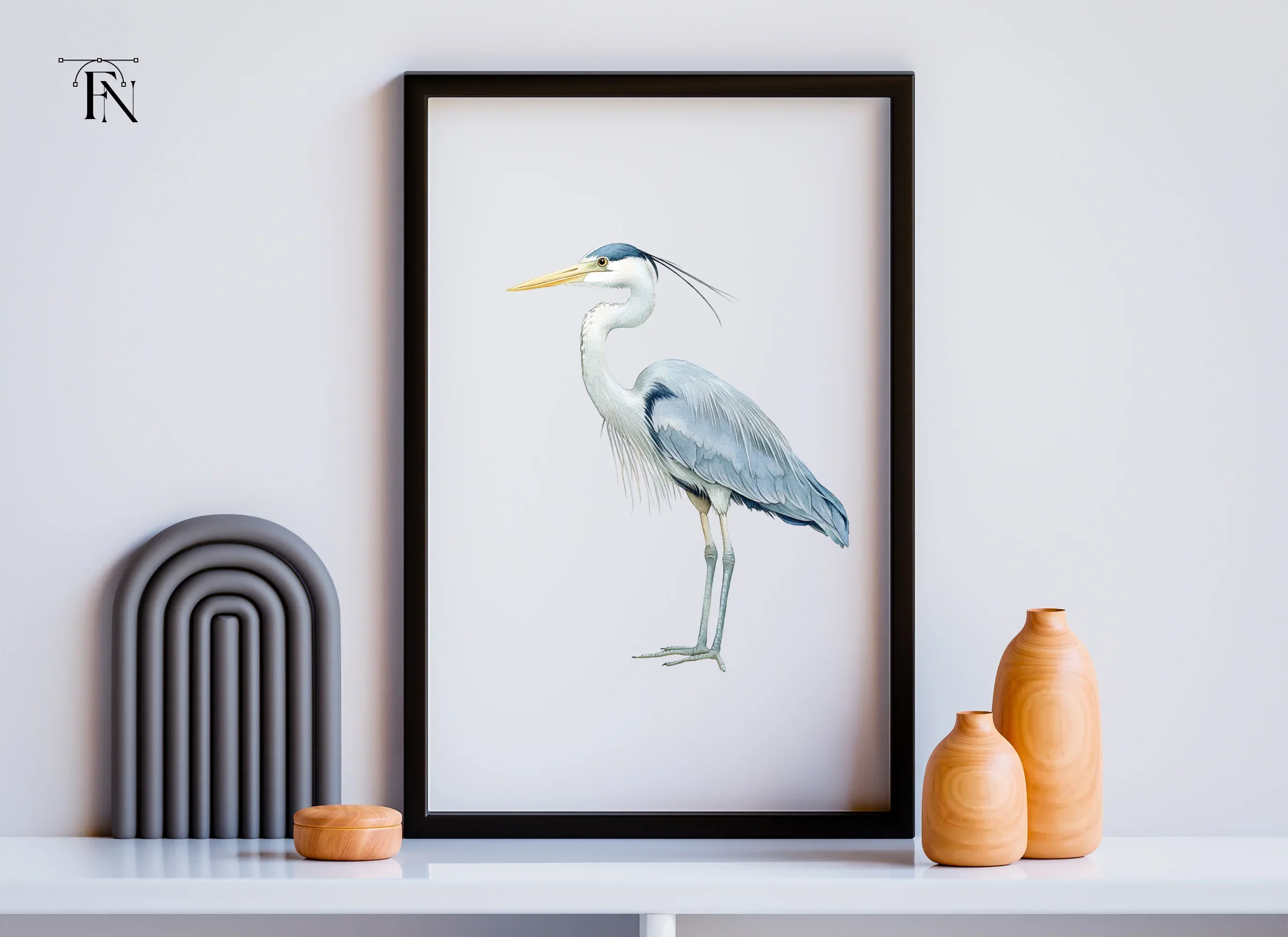Elegant Grey Heron Bird Clipart Bundle - Image 6