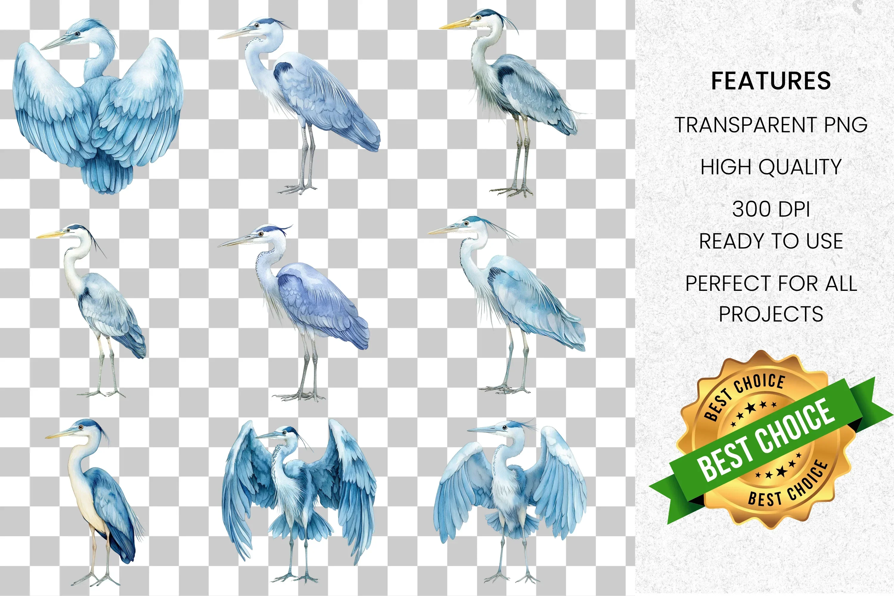 Elegant Heron Clipart Bundle - Image 2