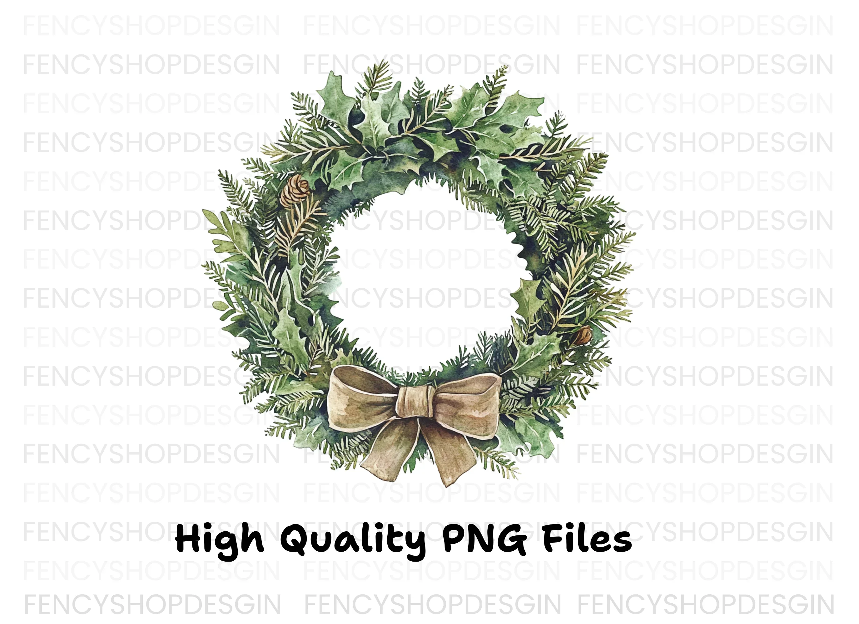 Elegant Holly Wreath Clipart Bundle - Image 3