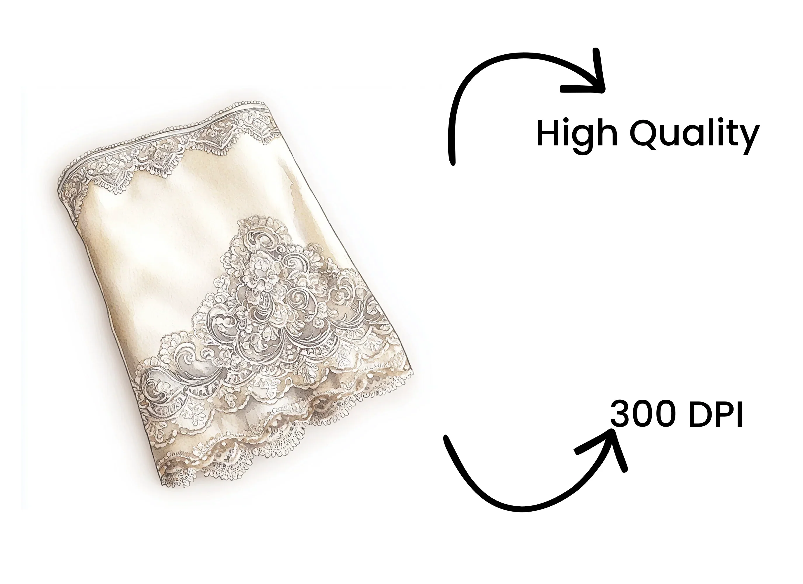 Elegant Lace Bedding and Curtains Clipart Bundle - Image 4