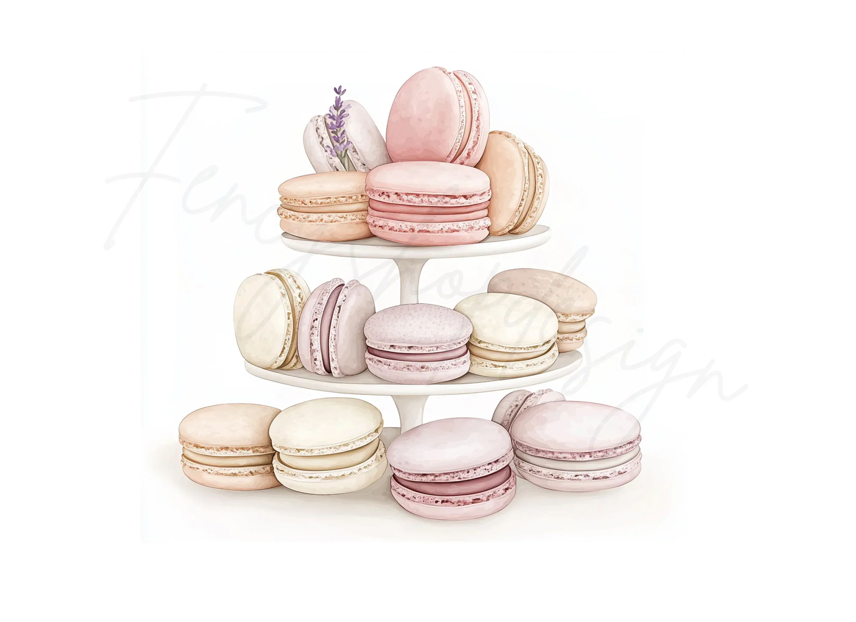 Elegant Macaron Towers Clipart Bundle - Image 3