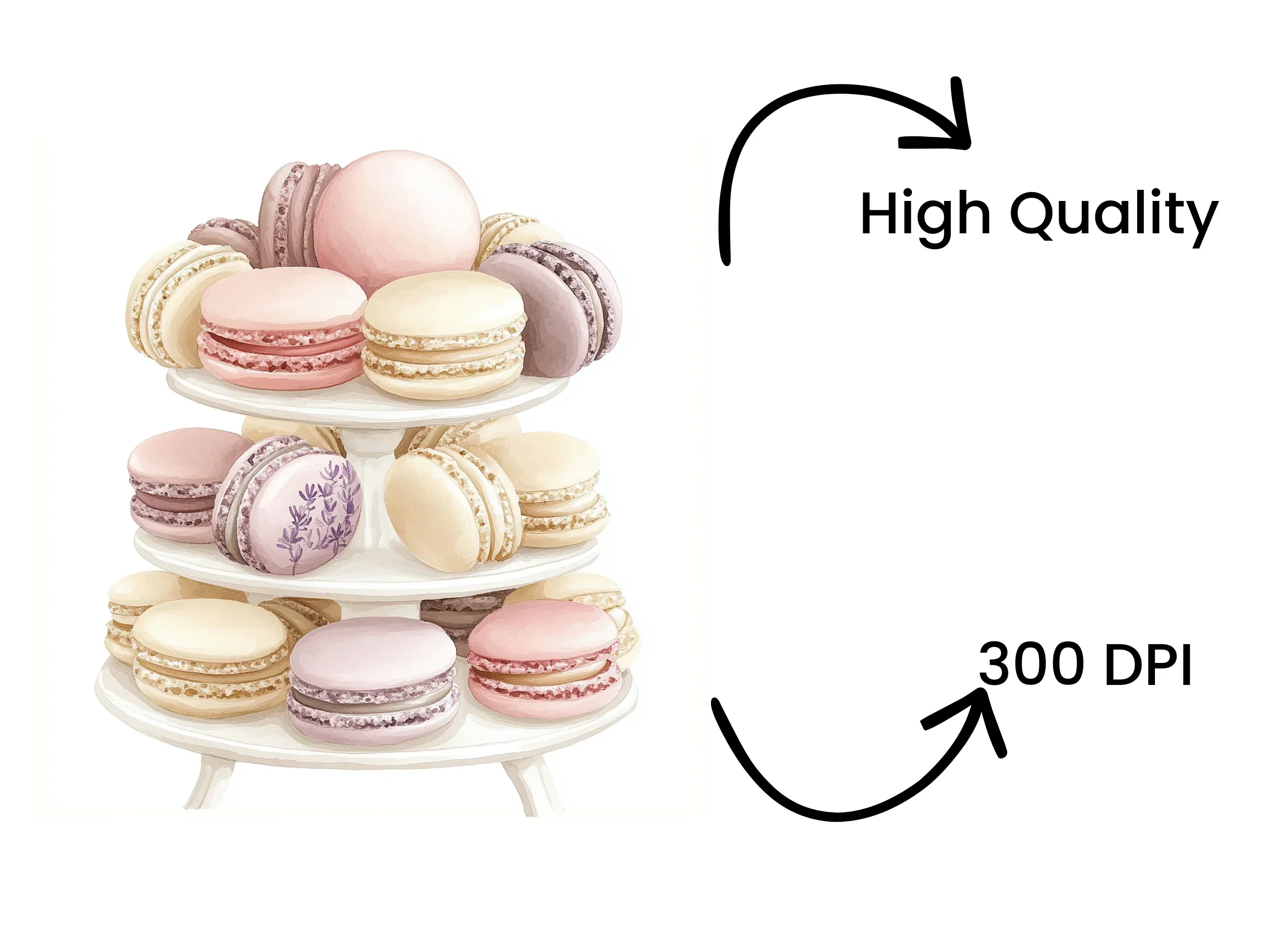Elegant Macaron Towers Clipart Bundle - Image 4
