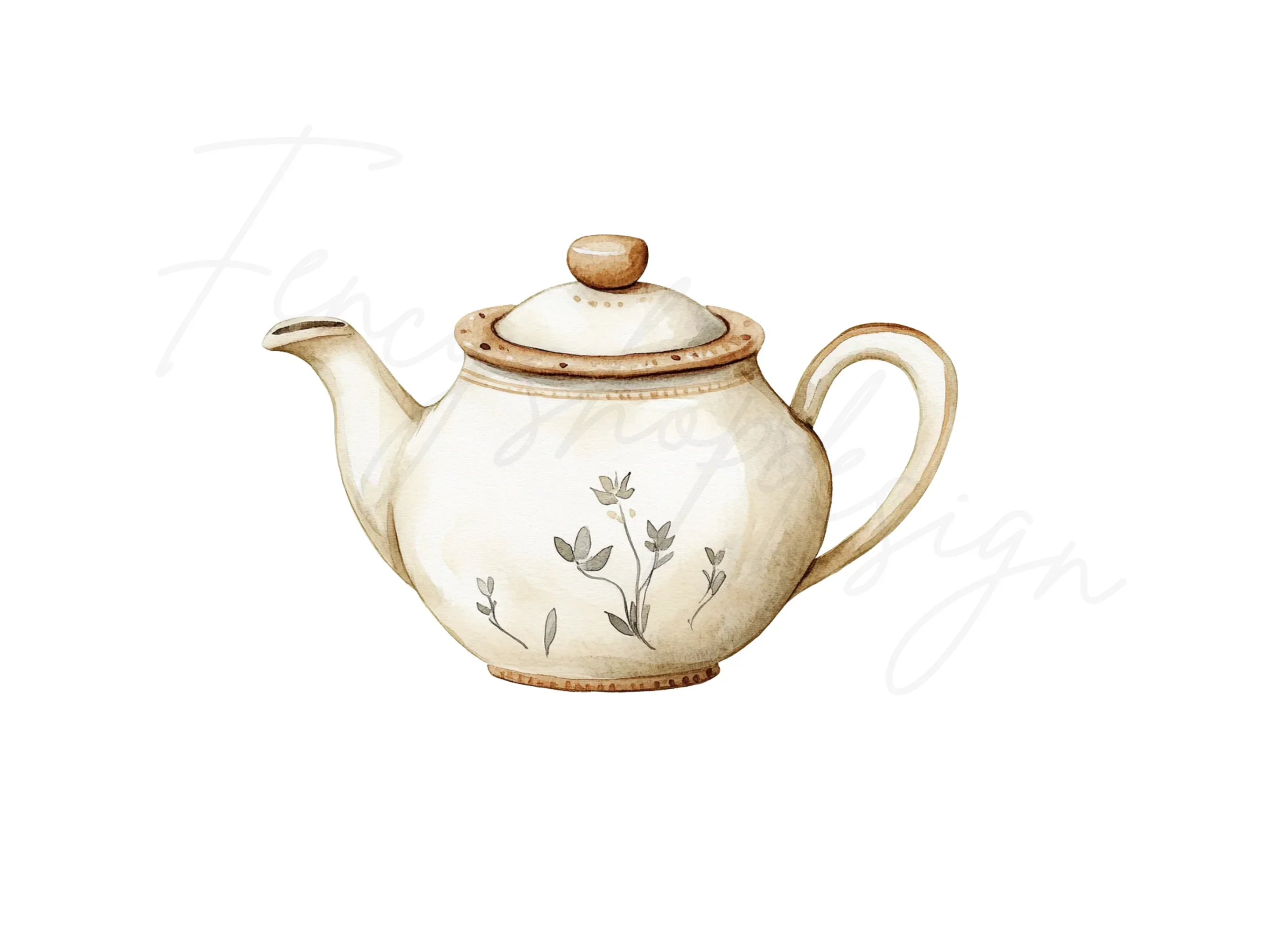 Elegant Neutral Teapots Clipart Bundle - Image 3