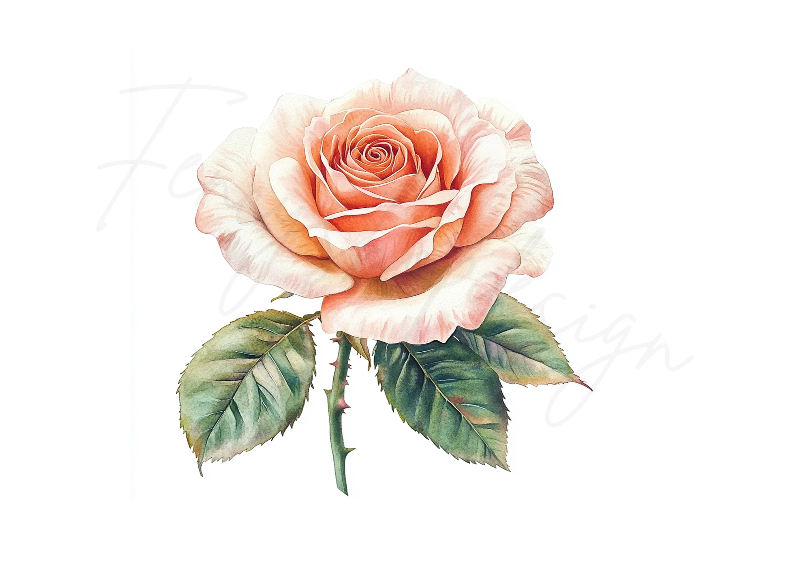 Elegant Peach Rose Clipart Bundle - Image 3