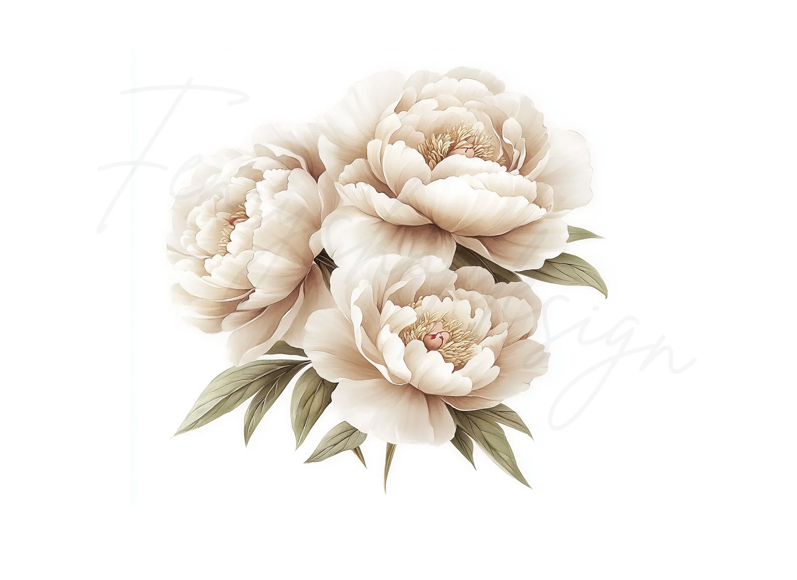 Elegant Peony Flower Clipart Bundle - Image 2