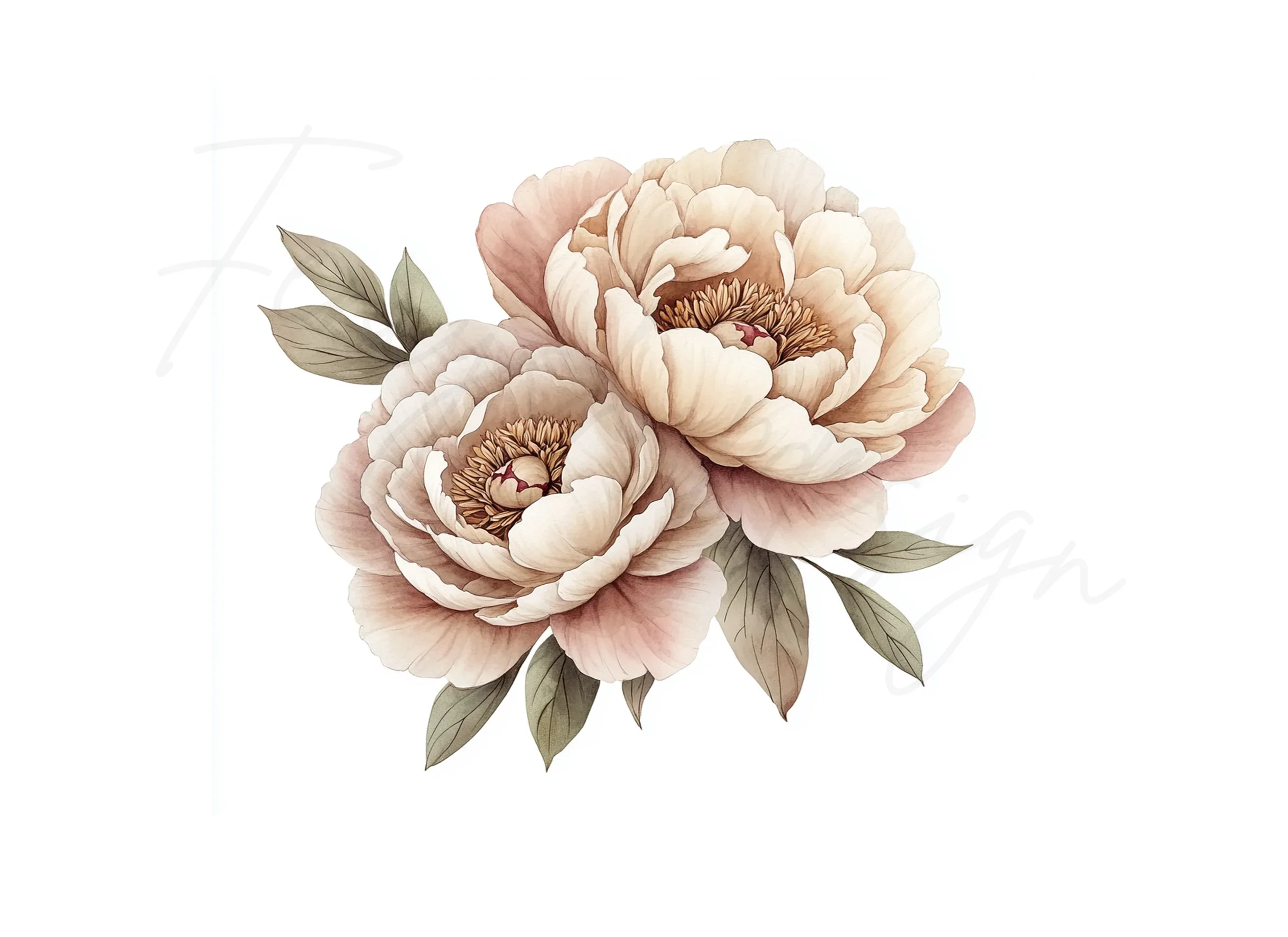 Elegant Peony Flower Clipart Bundle - Image 3