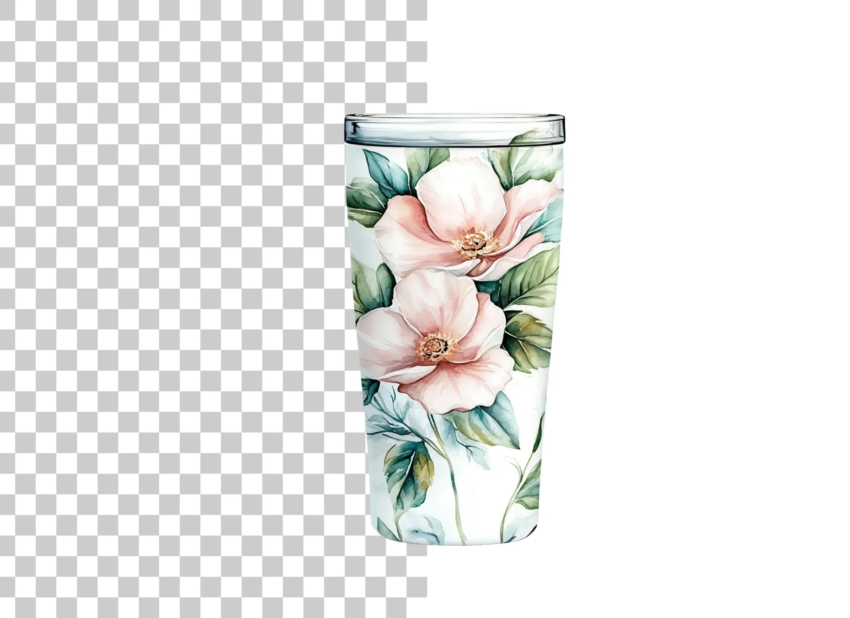 Elegant Pink Floral Tumbler Clipart Bundle - Image 2