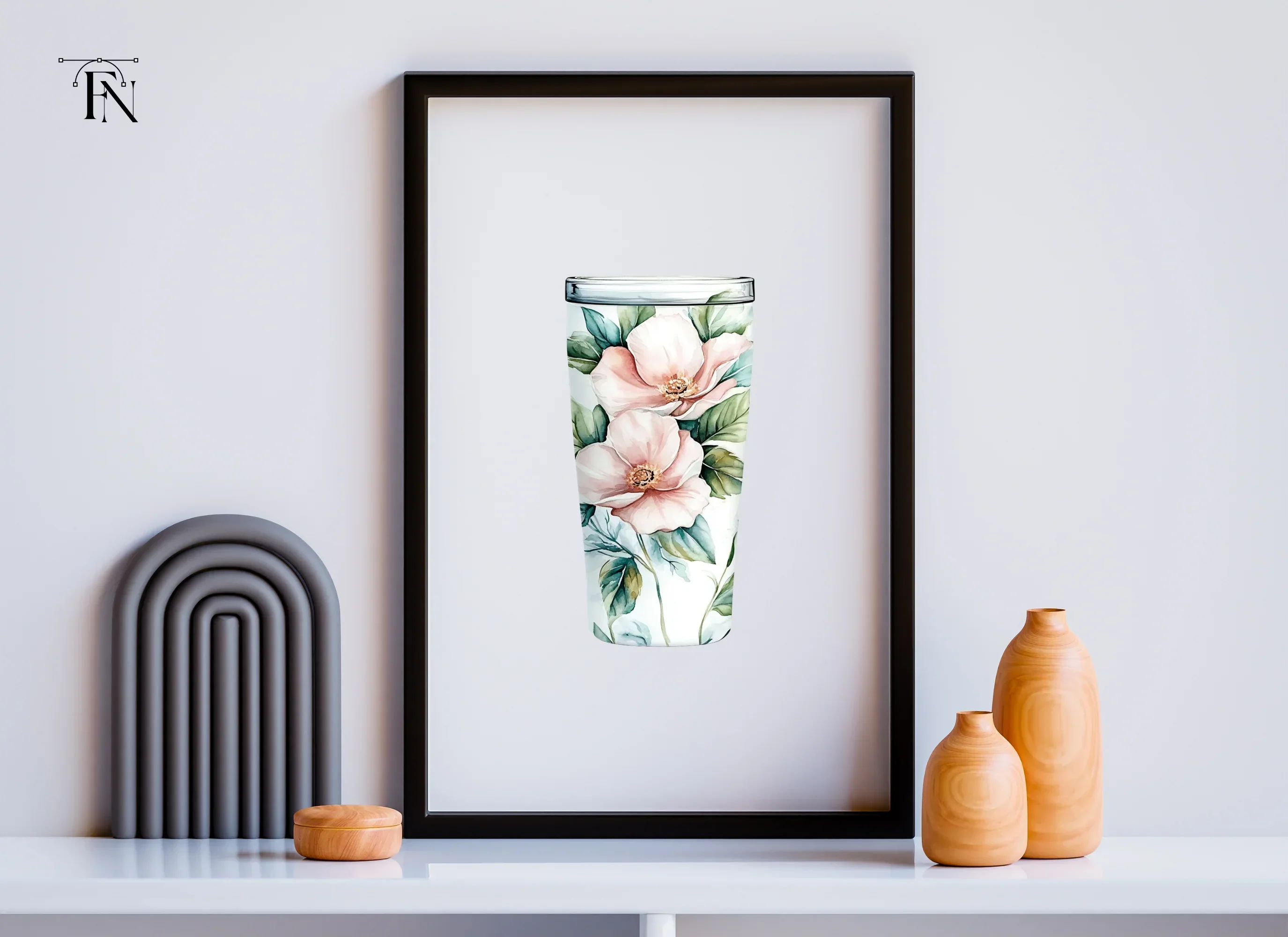 Elegant Pink Floral Tumbler Clipart Bundle - Image 6