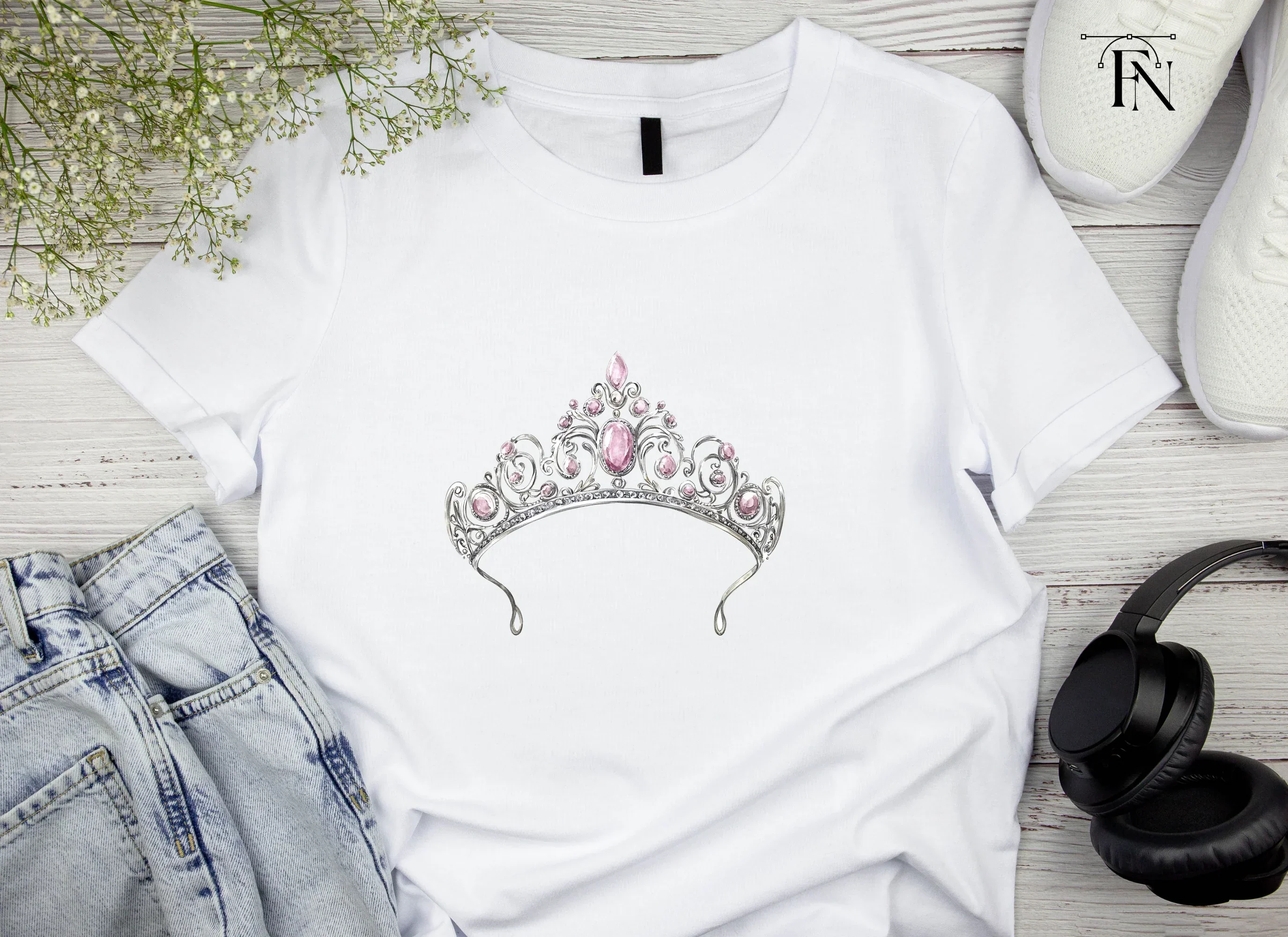 Elegant Pink Gemstone Tiara Clipart Bundle - Image 5